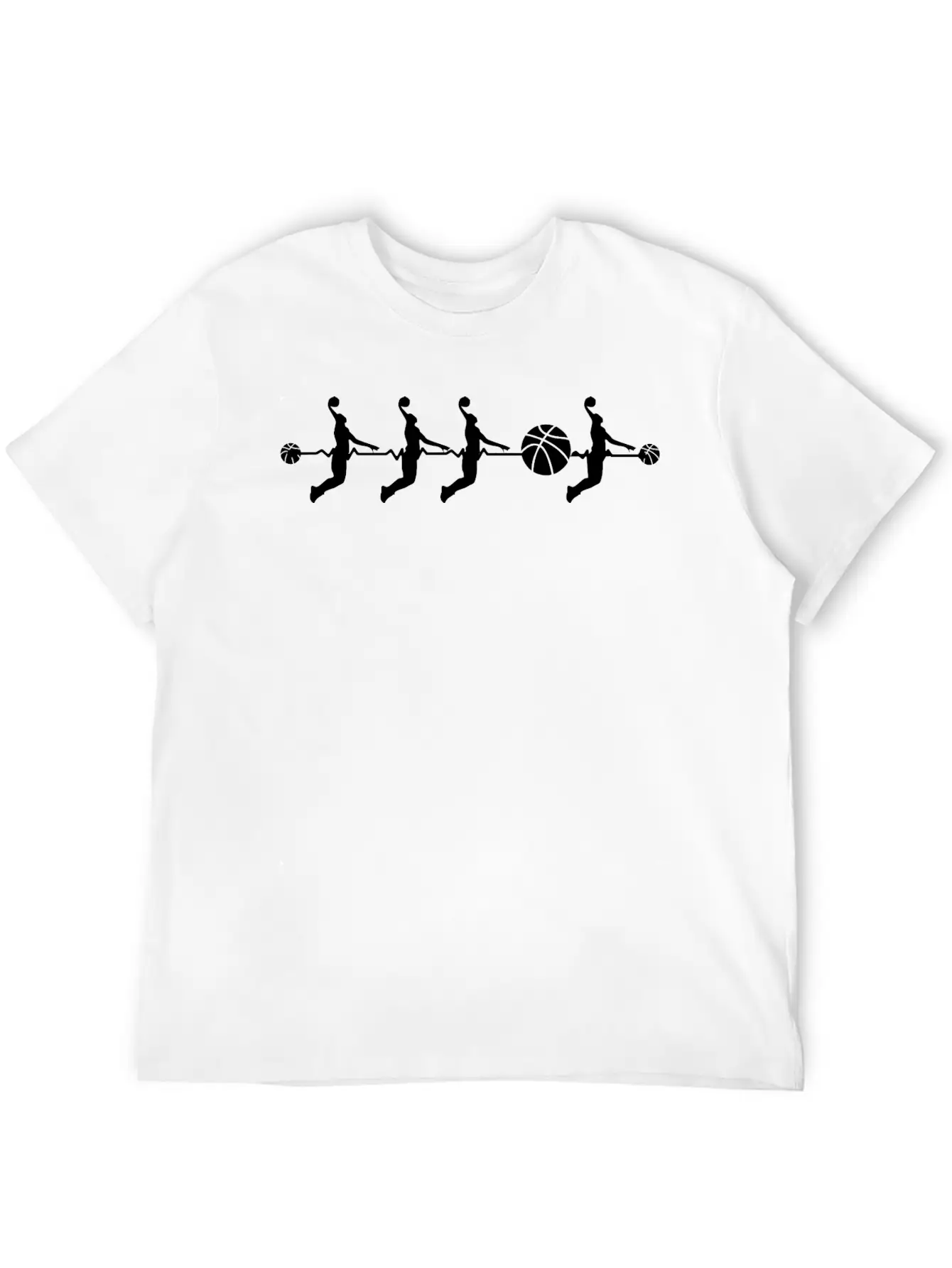 Basketball Heartbeat Pulse Frequency Gift Classic Fit Graphic Tee For Daily Comfort – Unisex Cotton Shirt