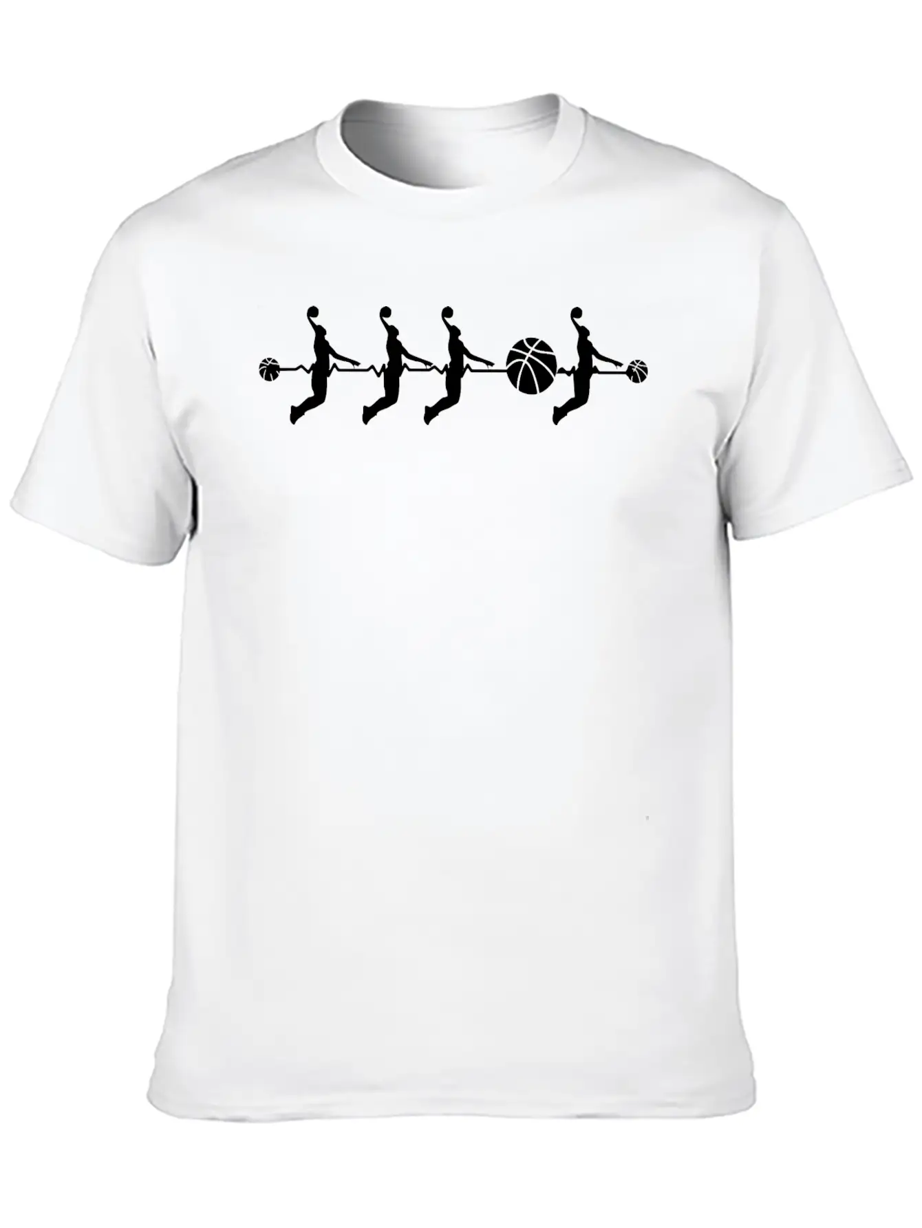 Basketball Heartbeat Pulse Frequency Gift Classic Fit Graphic Tee For Daily Comfort – Unisex Cotton Shirt
