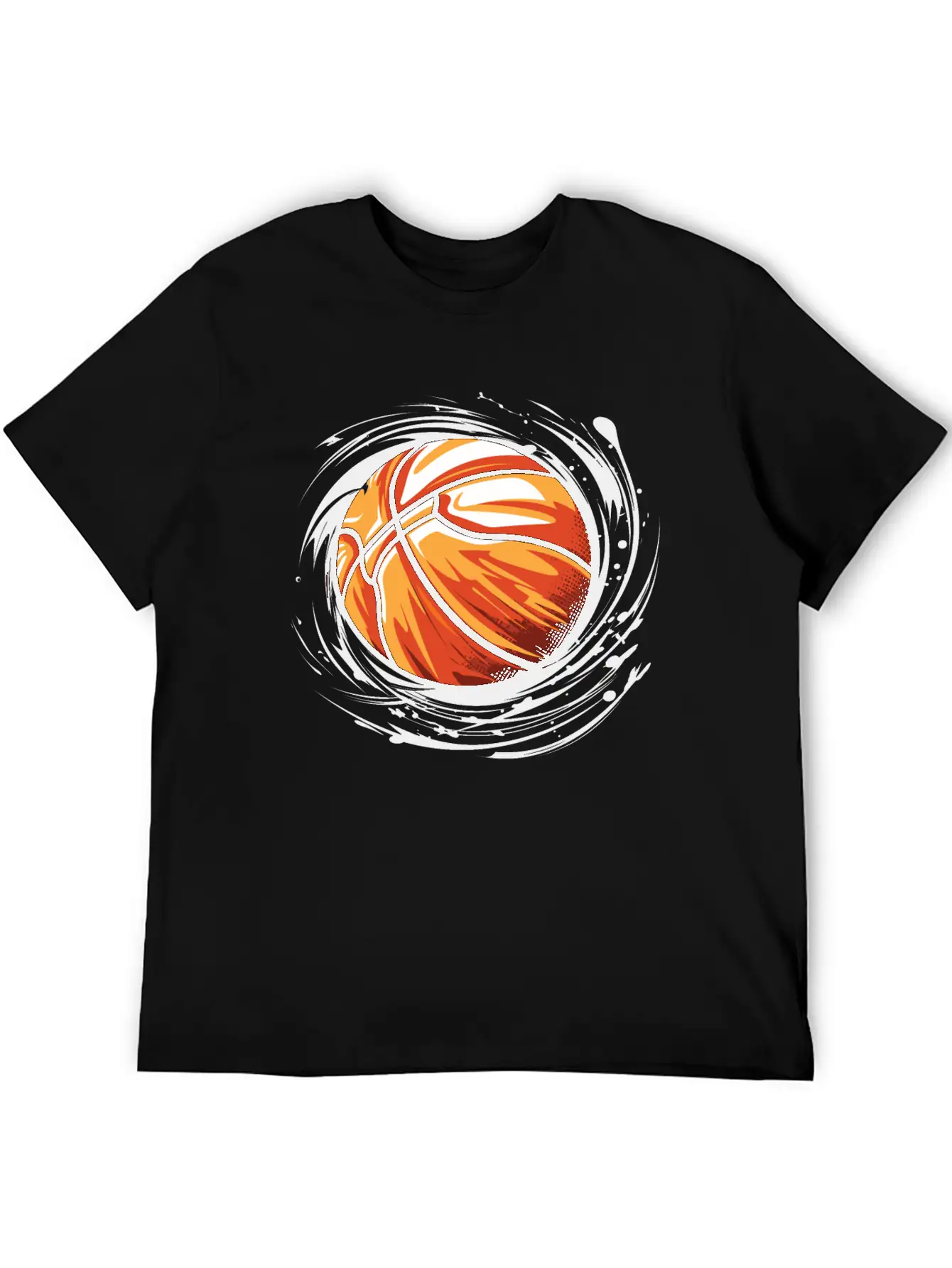 Basketball With Paint Splatter Comfortable Minimalist Graphic Tee – Summer Style Essential