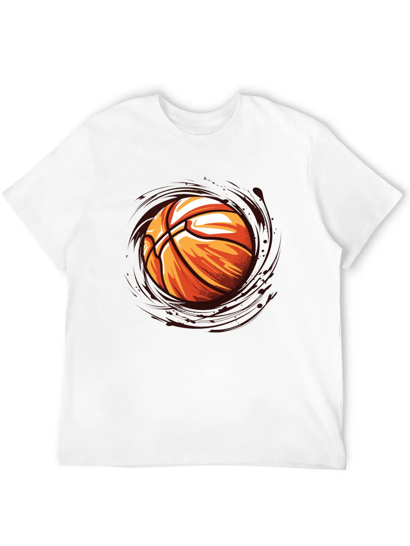 Basketball With Paint Splatter Comfortable Minimalist Graphic Tee – Summer Style Essential