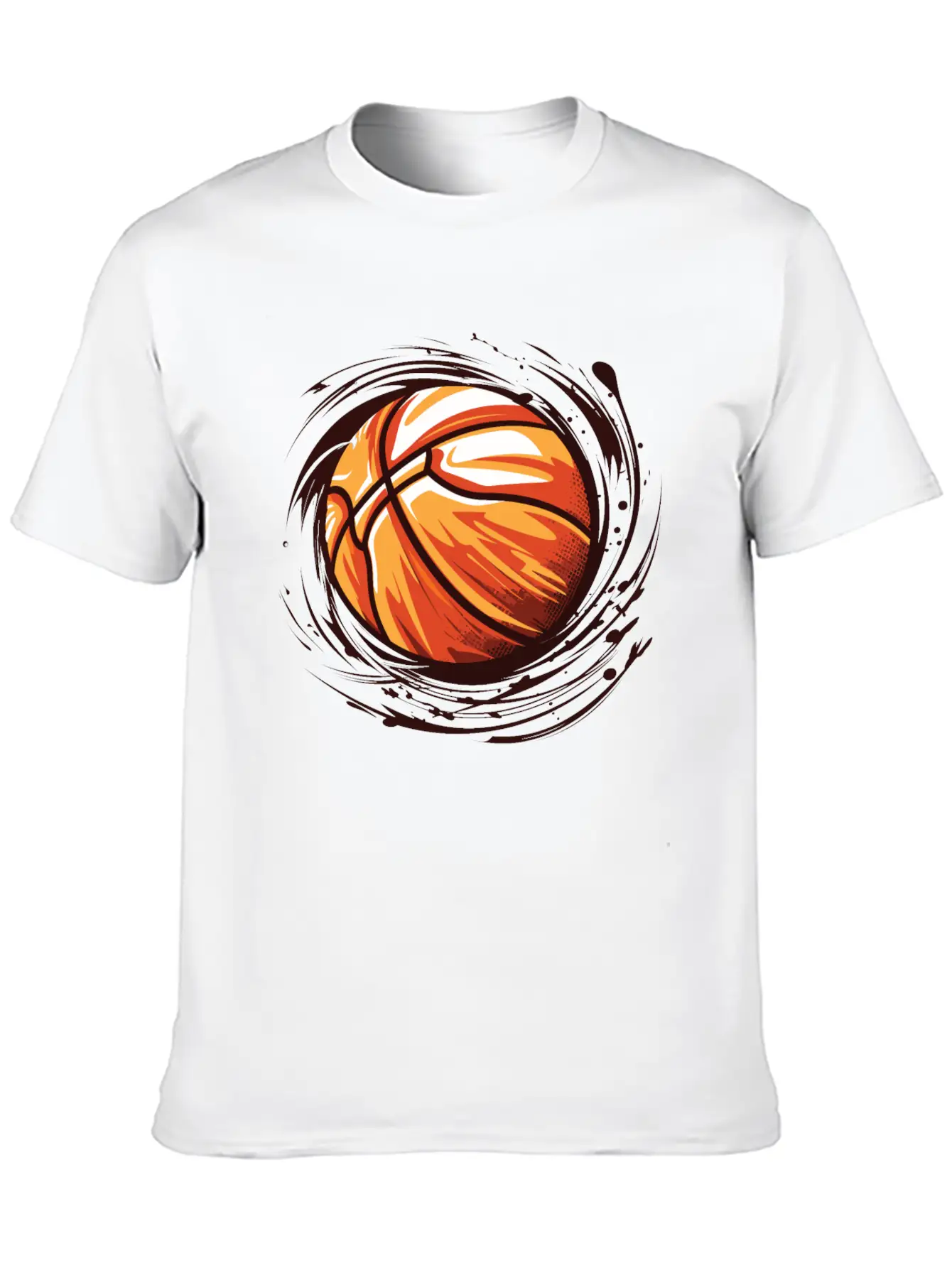 Basketball With Paint Splatter Comfortable Minimalist Graphic Tee – Summer Style Essential