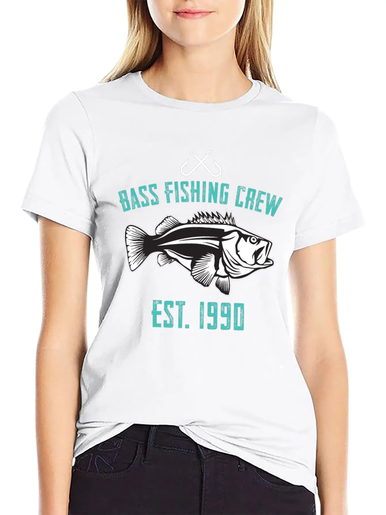 Bass Fishing Crew 1990 Lightweight Cotton T-Shirt – Daily Comfort Graphic Shirt
