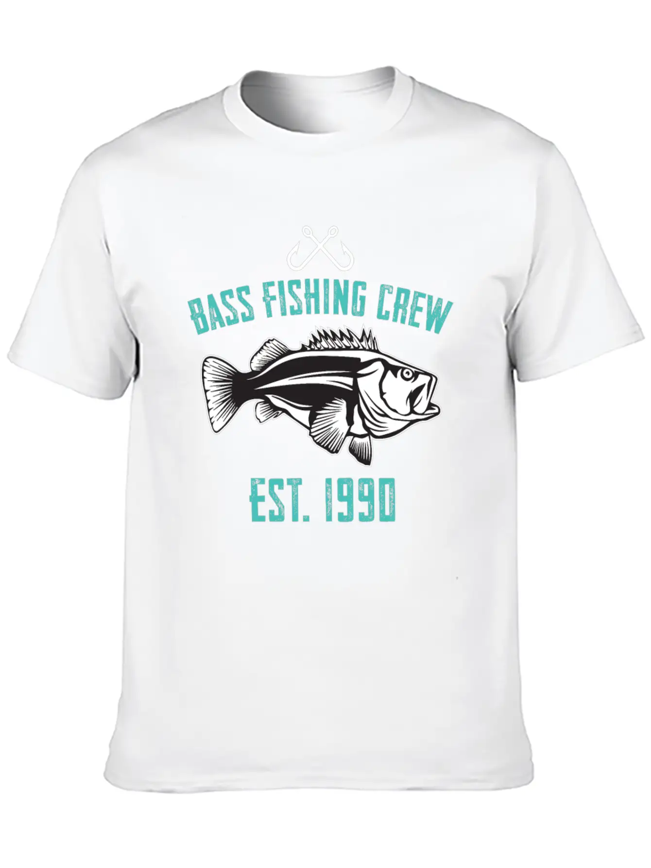 Bass Fishing Crew 1990 Lightweight Cotton T-Shirt – Daily Comfort Graphic Shirt