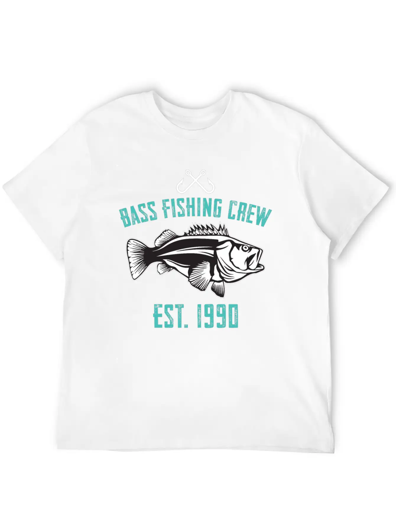 Bass Fishing Crew 1990 Lightweight Cotton T-Shirt – Daily Comfort Graphic Shirt