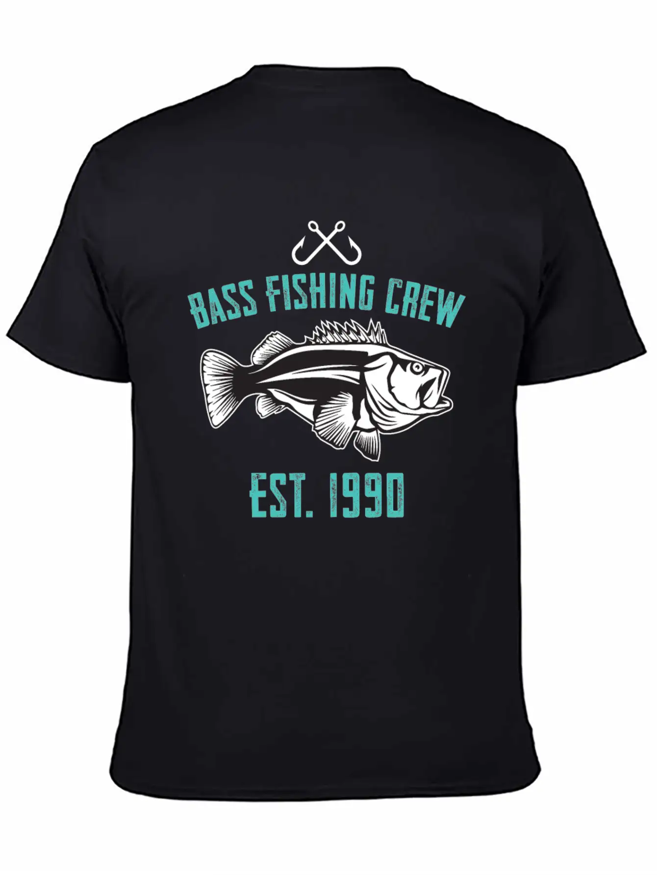 Bass Fishing Crew 1990 Lightweight Cotton T-Shirt – Daily Comfort Graphic Shirt