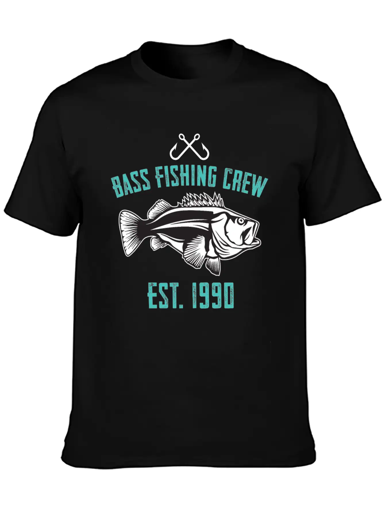 Bass Fishing Crew 1990 Lightweight Cotton T-Shirt – Daily Comfort Graphic Shirt