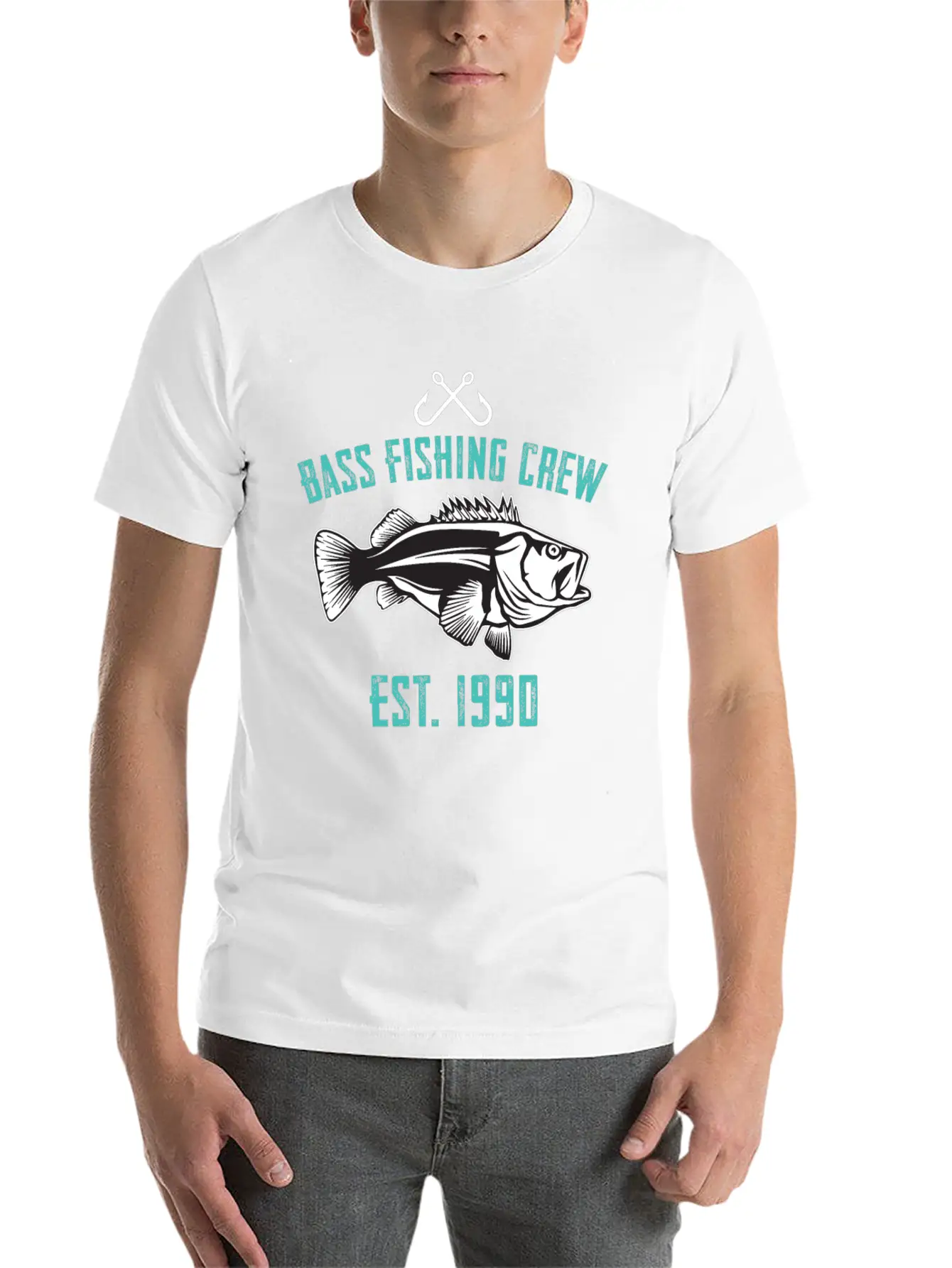 Bass Fishing Crew 1990 Lightweight Cotton T-Shirt – Daily Comfort Graphic Shirt