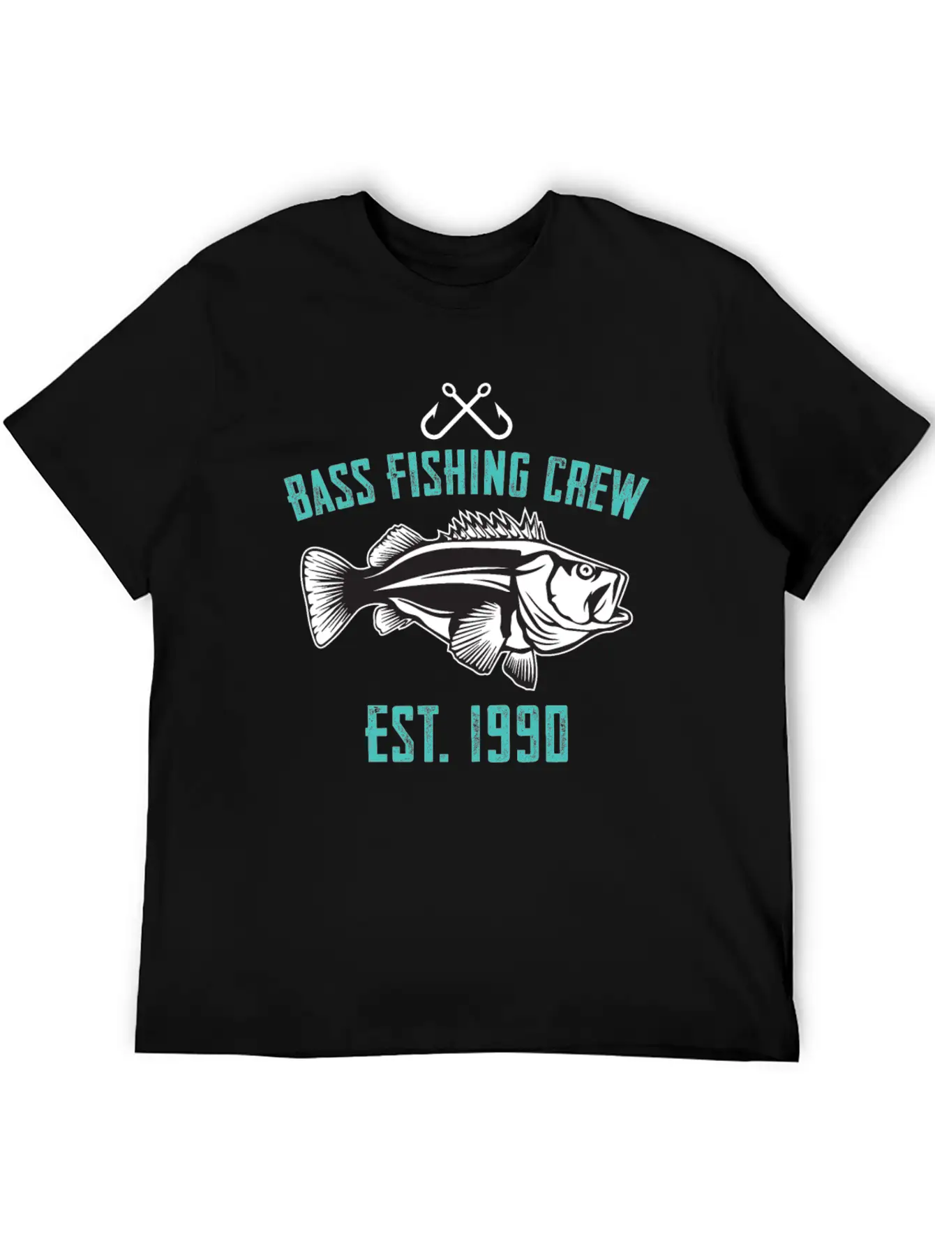 Bass Fishing Crew 1990 Lightweight Cotton T-Shirt – Daily Comfort Graphic Shirt