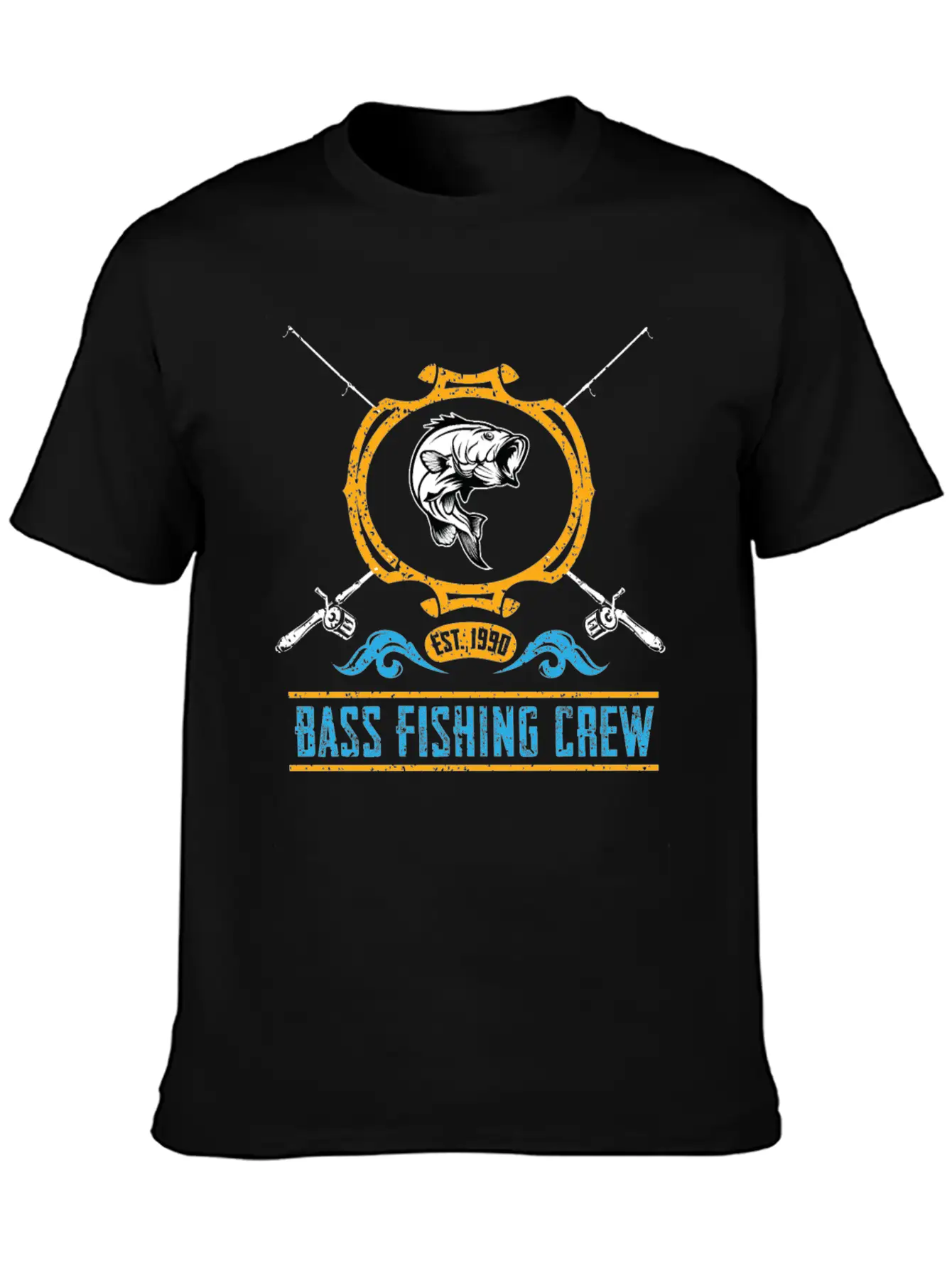 Bass Fishing Crew Lightweight Cotton T-Shirt – Daily Comfort Graphic Shirt