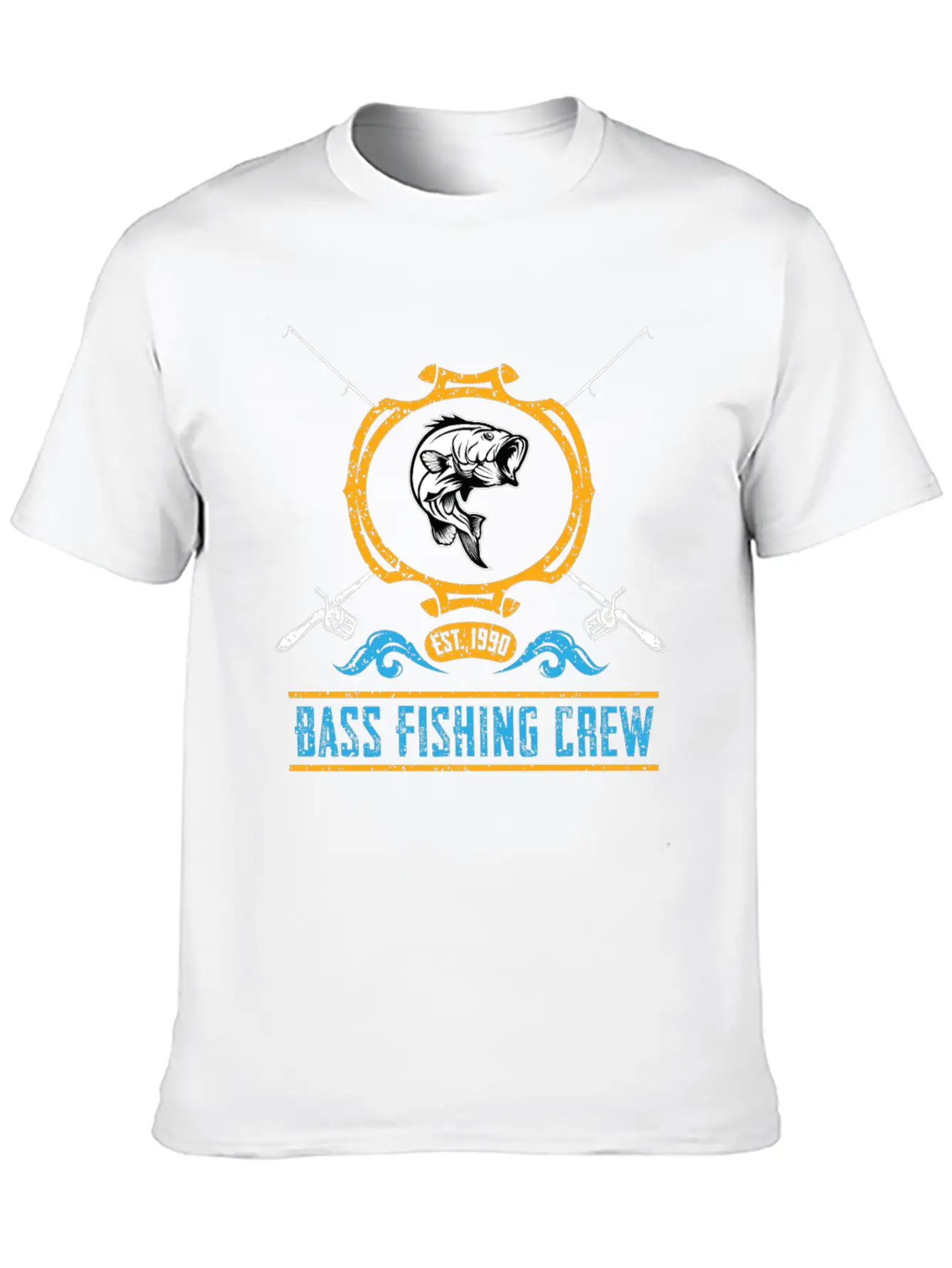 Bass Fishing Crew Lightweight Cotton T-Shirt – Daily Comfort Graphic Shirt