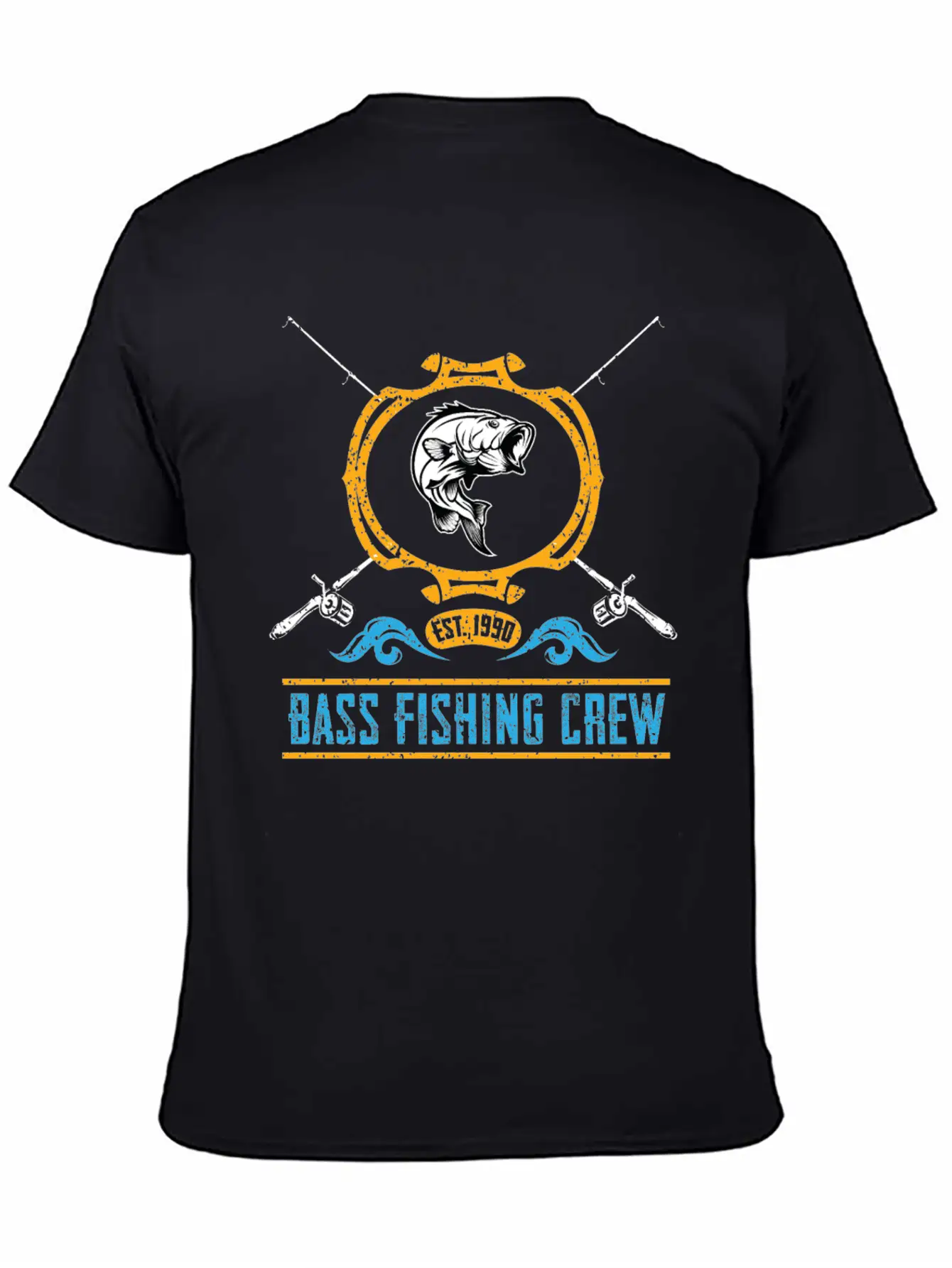 Bass Fishing Crew Lightweight Cotton T-Shirt – Daily Comfort Graphic Shirt