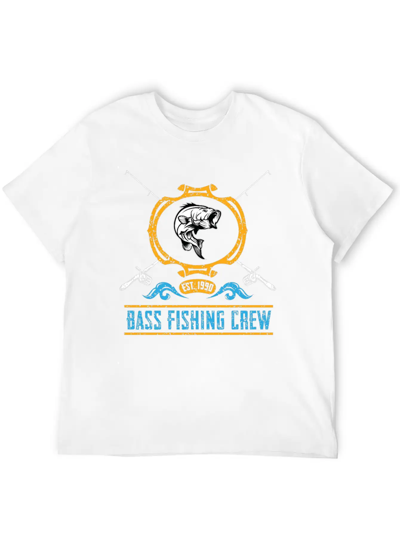 Bass Fishing Crew Lightweight Cotton T-Shirt – Daily Comfort Graphic Shirt