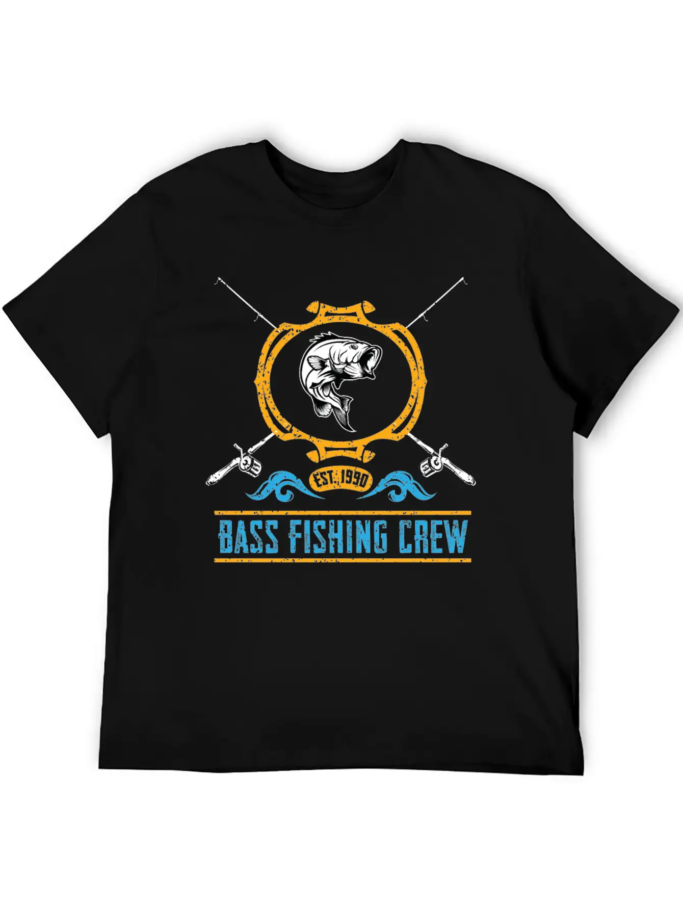 Bass Fishing Crew Lightweight Cotton T-Shirt – Daily Comfort Graphic Shirt