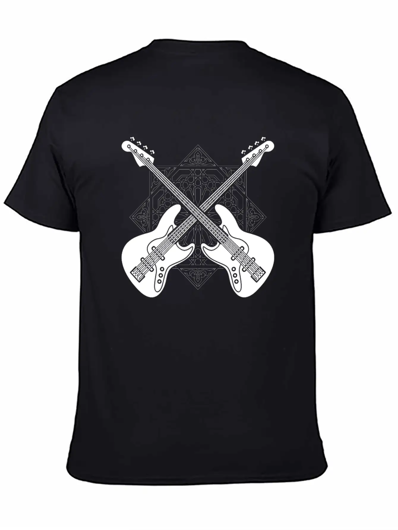 Bass Guitar Bassist Pattern Essential Cotton Tee For Daily Outfits – Unisex Style