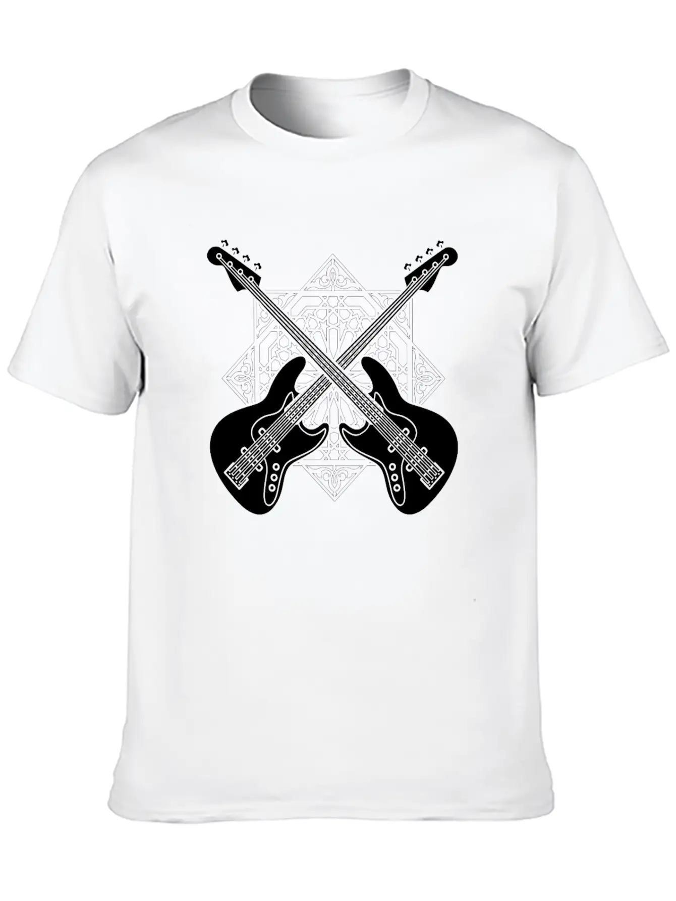 Bass Guitar Bassist Pattern Essential Cotton Tee For Daily Outfits – Unisex Style