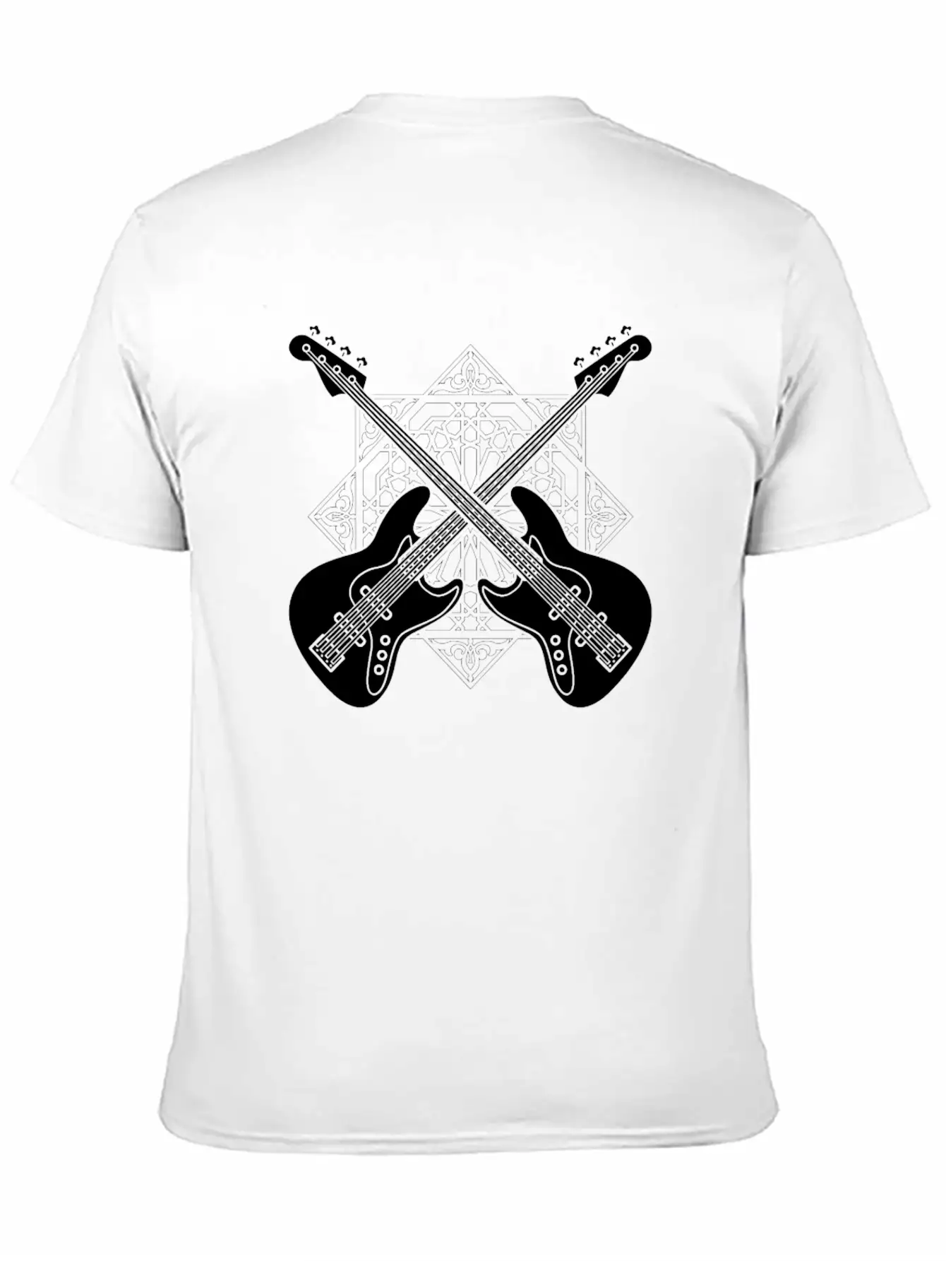 Bass Guitar Bassist Pattern Essential Cotton Tee For Daily Outfits – Unisex Style