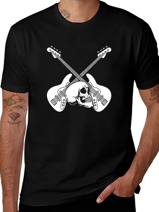 Bass Guitar Bassist Skull Lightweight Cotton T-Shirt – Daily Comfort Graphic Shirt