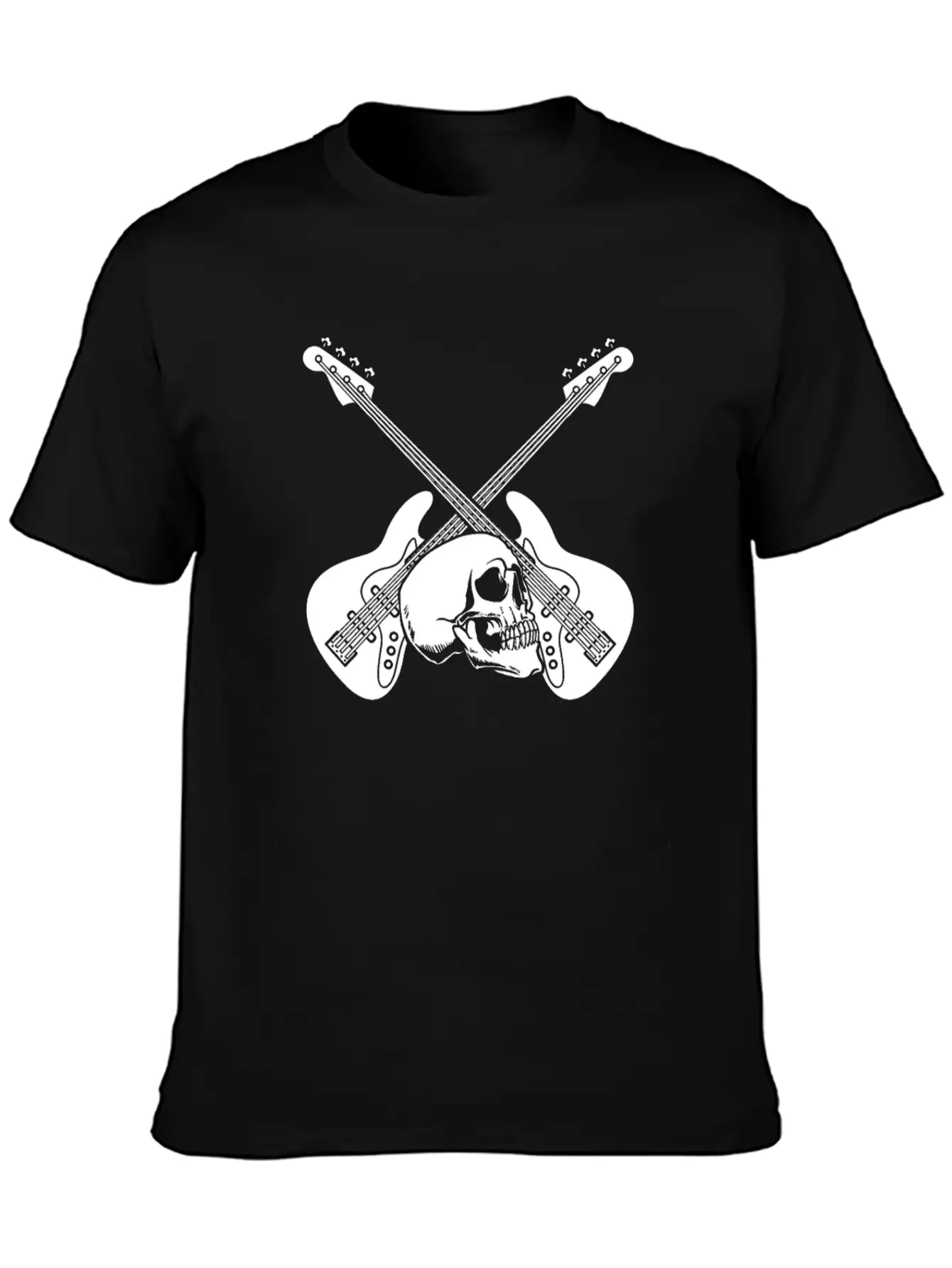 Bass Guitar Bassist Skull Lightweight Cotton T-Shirt – Daily Comfort Graphic Shirt