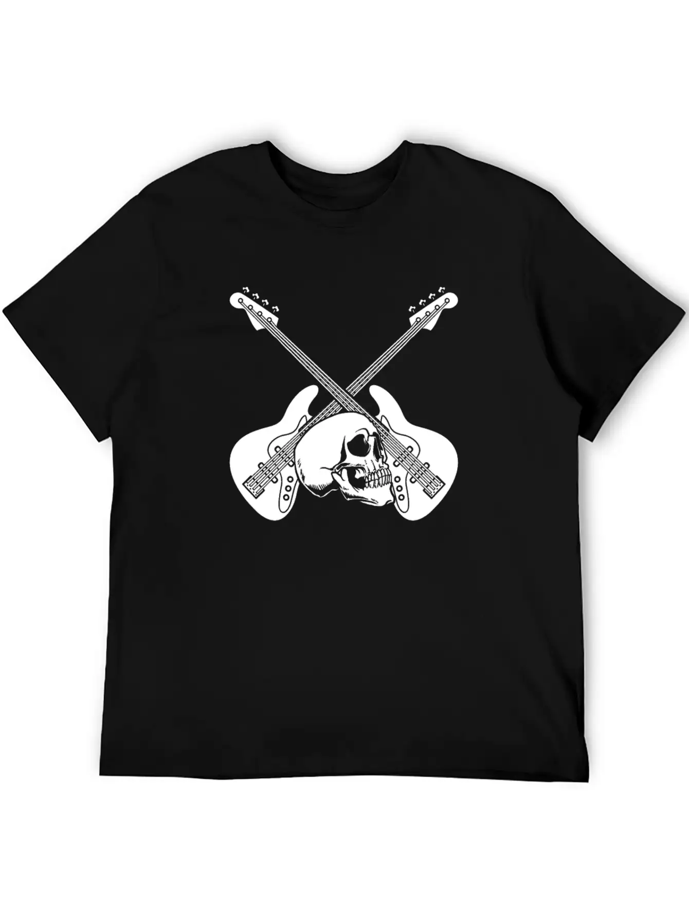 Bass Guitar Bassist Skull Lightweight Cotton T-Shirt – Daily Comfort Graphic Shirt