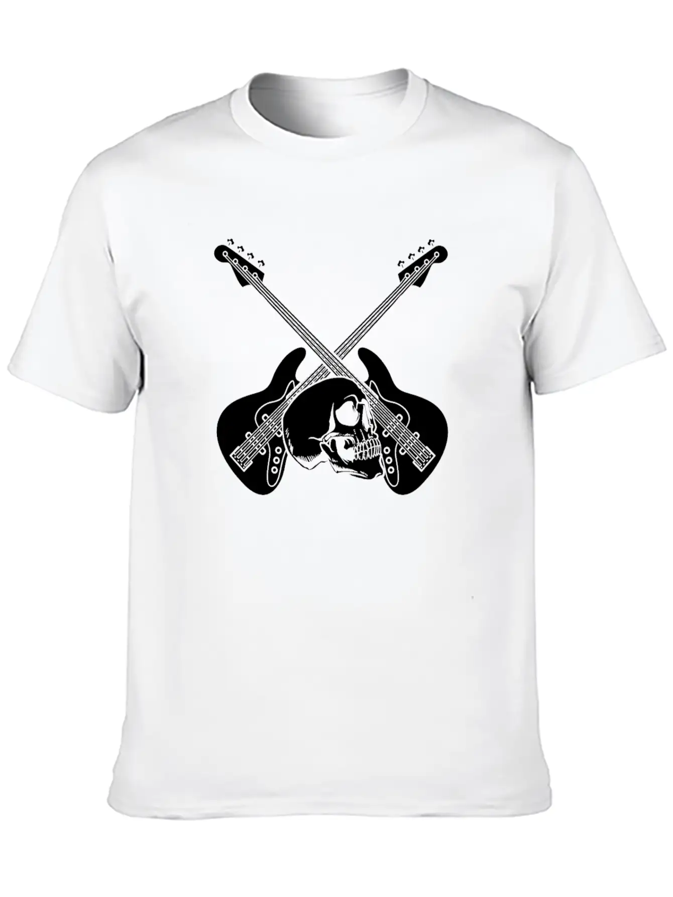 Bass Guitar Bassist Skull Lightweight Cotton T-Shirt – Daily Comfort Graphic Shirt