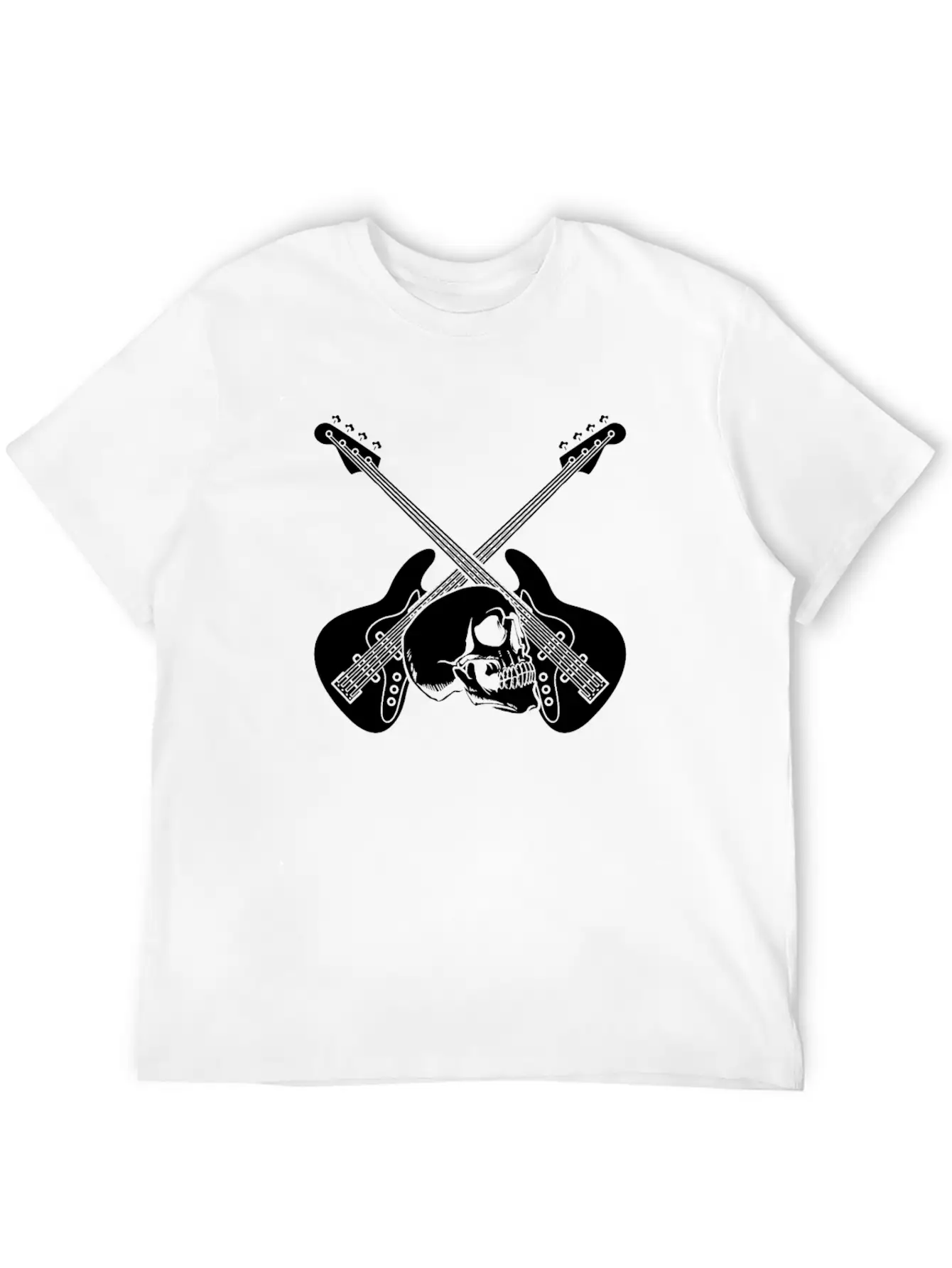 Bass Guitar Bassist Skull Lightweight Cotton T-Shirt – Daily Comfort Graphic Shirt
