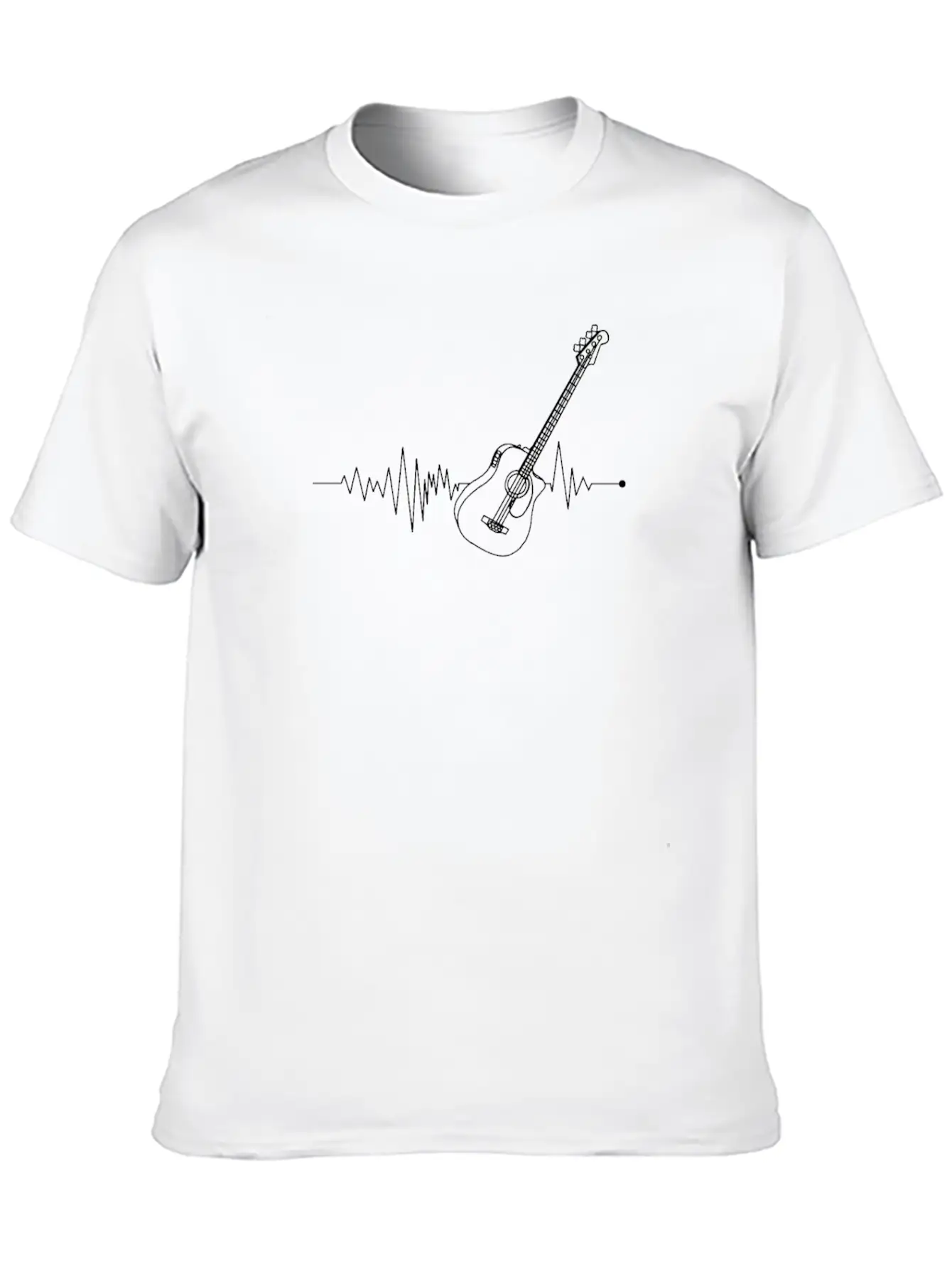 Bass Guitar Notes Heartbeat - Bass Guitar - Bass Basic Graphic T-Shirt – Daily Comfort In Soft Cotton