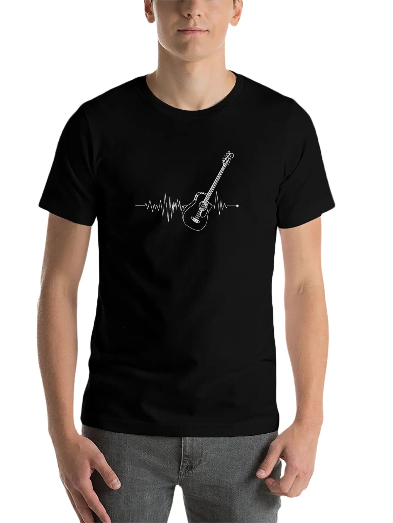 Bass Guitar Notes Heartbeat - Bass Guitar - Bass Basic Graphic T-Shirt – Daily Comfort In Soft Cotton