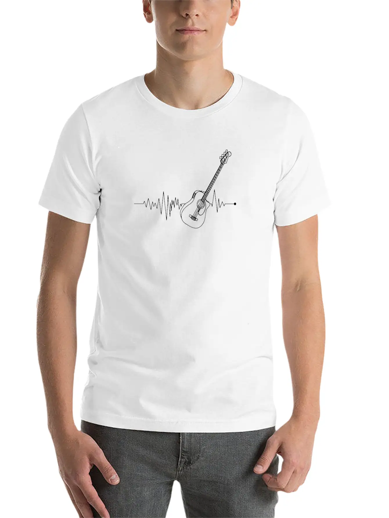 Bass Guitar Notes Heartbeat - Bass Guitar - Bass Basic Graphic T-Shirt – Daily Comfort In Soft Cotton