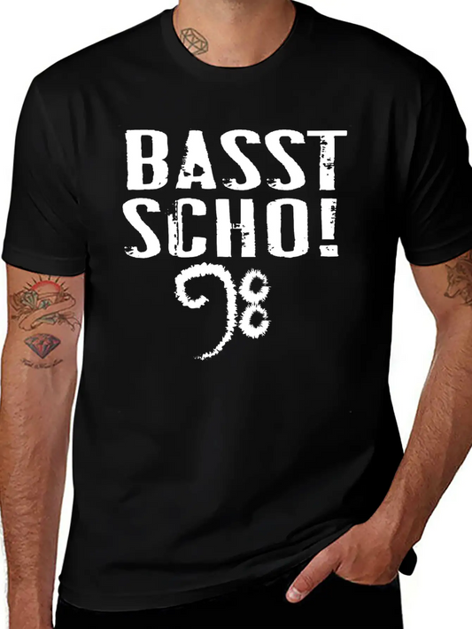 Basst Scho Guitar Gift Music Rock Lightweight Cotton T-Shirt – Daily Comfort Graphic Shirt