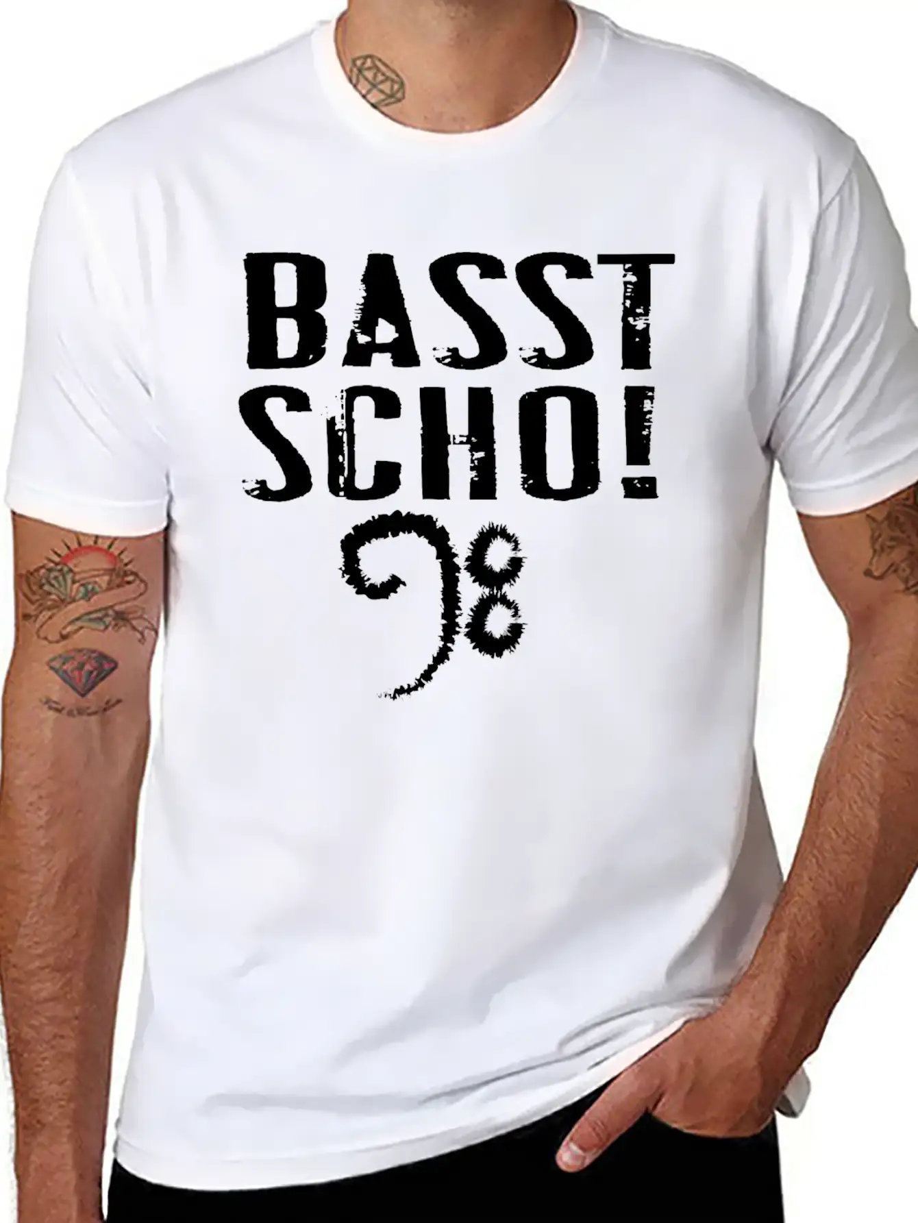 Basst Scho Guitar Gift Music Rock Lightweight Cotton T-Shirt – Daily Comfort Graphic Shirt