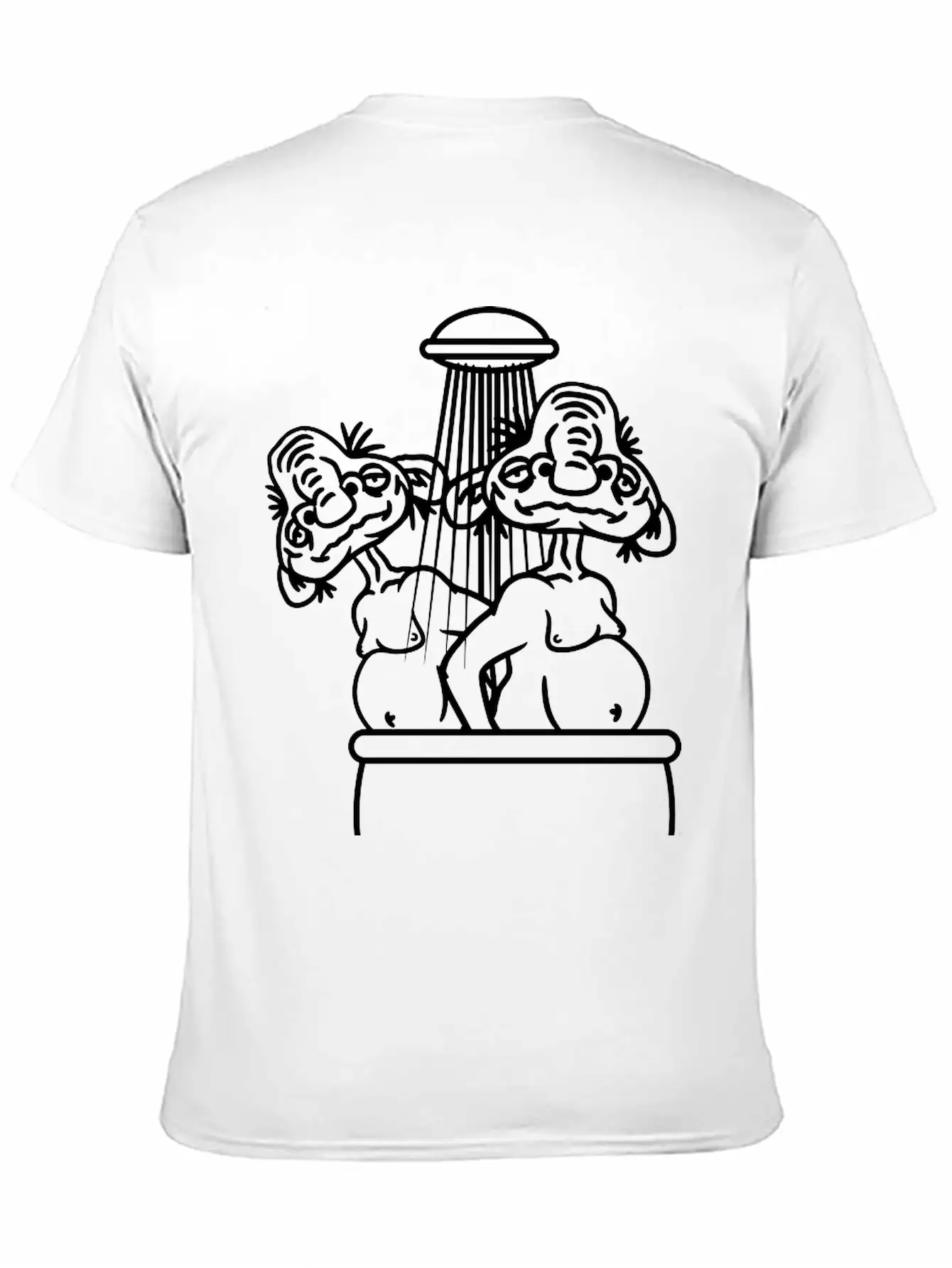 Bathing 2 Old Opas Shower Bath Shower Wash Naked M Essential Cotton Tee For Daily Outfits – Unisex Style