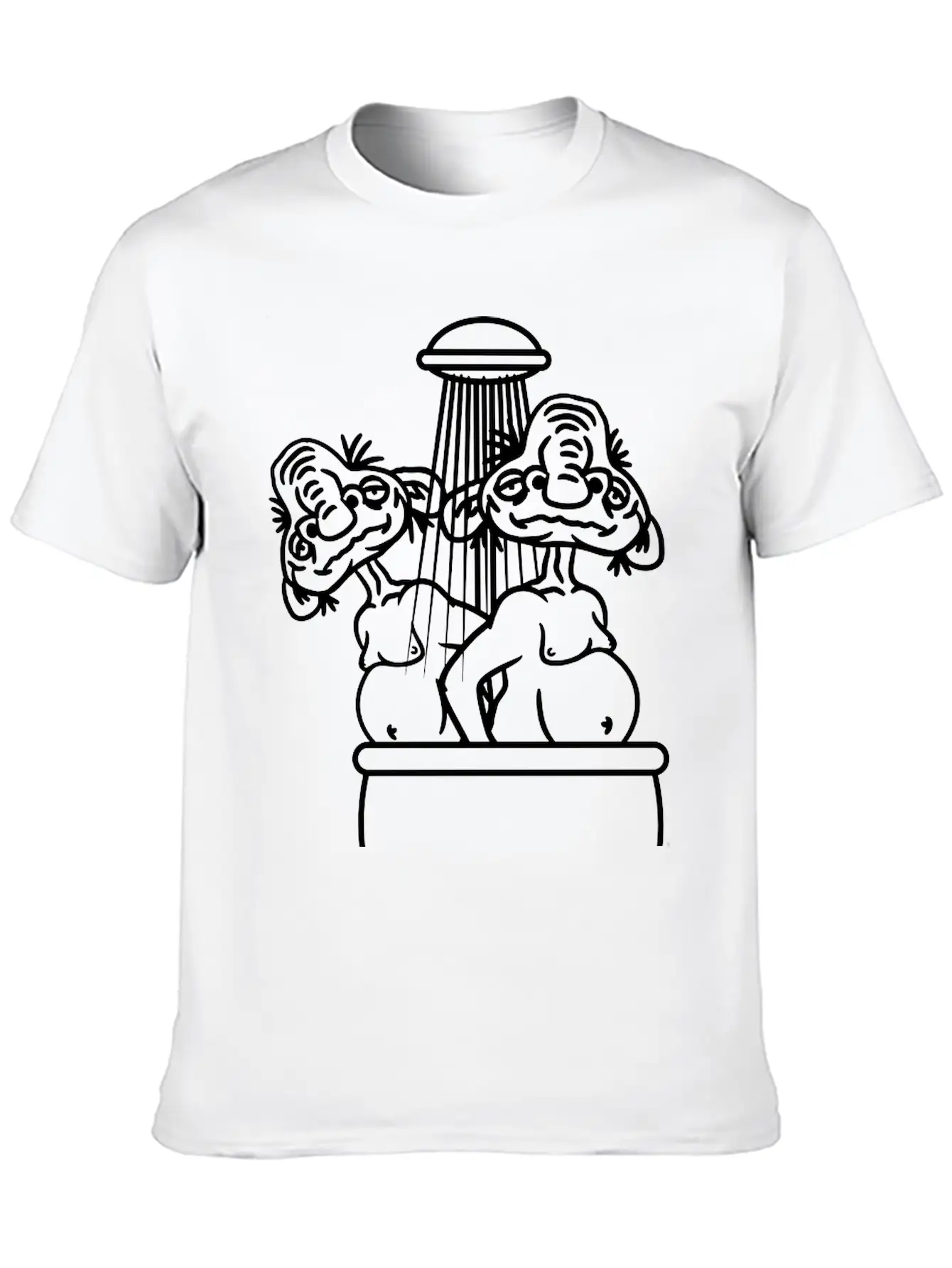 Bathing 2 Old Opas Shower Bath Shower Wash Naked M Essential Cotton Tee For Daily Outfits – Unisex Style