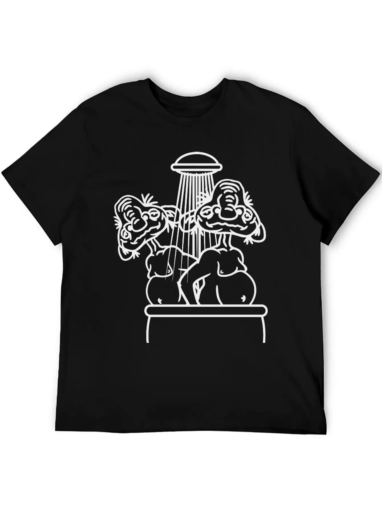 Bathing 2 Old Opas Shower Bath Shower Wash Naked M Essential Cotton Tee For Daily Outfits – Unisex Style