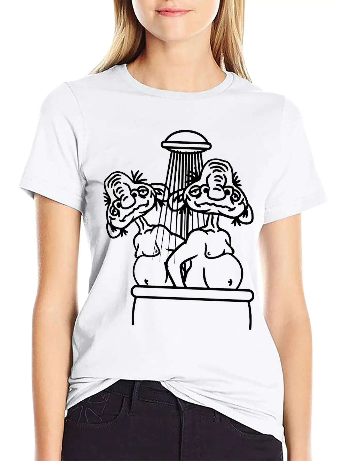 Bathing 2 Old Opas Shower Bath Shower Wash Naked M Essential Cotton Tee For Daily Outfits – Unisex Style
