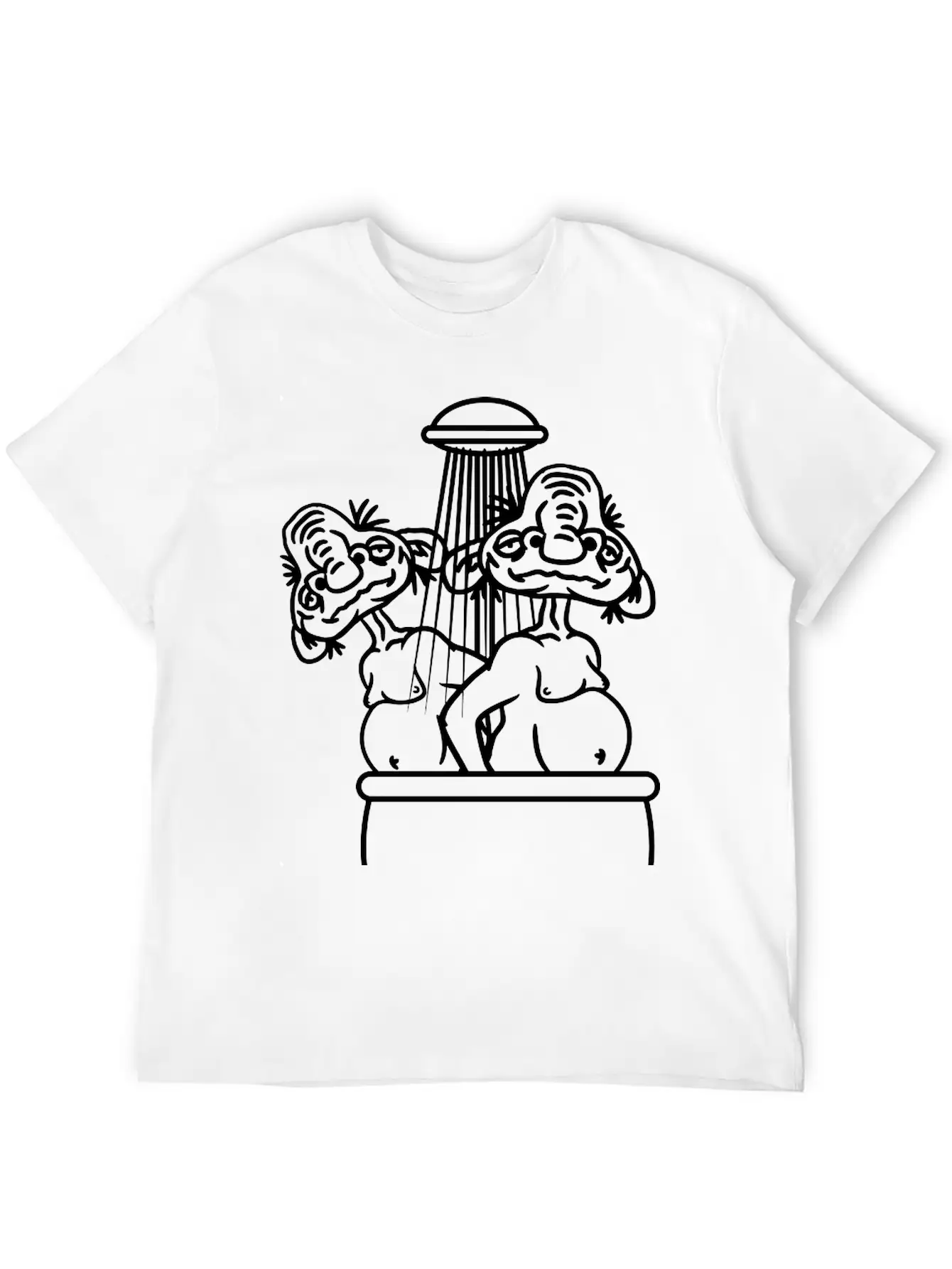 Bathing 2 Old Opas Shower Bath Shower Wash Naked M Essential Cotton Tee For Daily Outfits – Unisex Style
