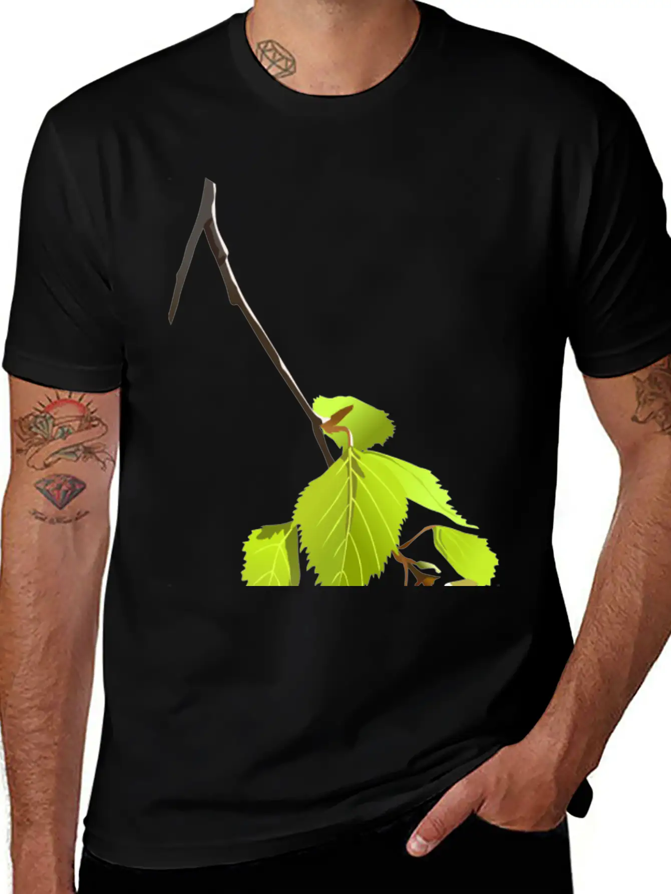 Baum Tree Baumstamm Wald Forest Woods43 Lightweight Cotton T-Shirt – Daily Comfort Graphic Shirt