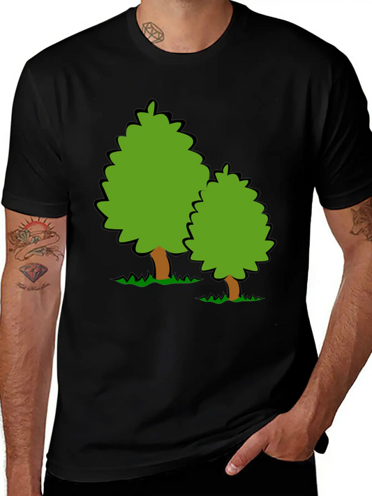 Baum Tree Baumstamm Wald Forest Woods75 Lightweight Cotton T-Shirt – Daily Comfort Graphic Shirt