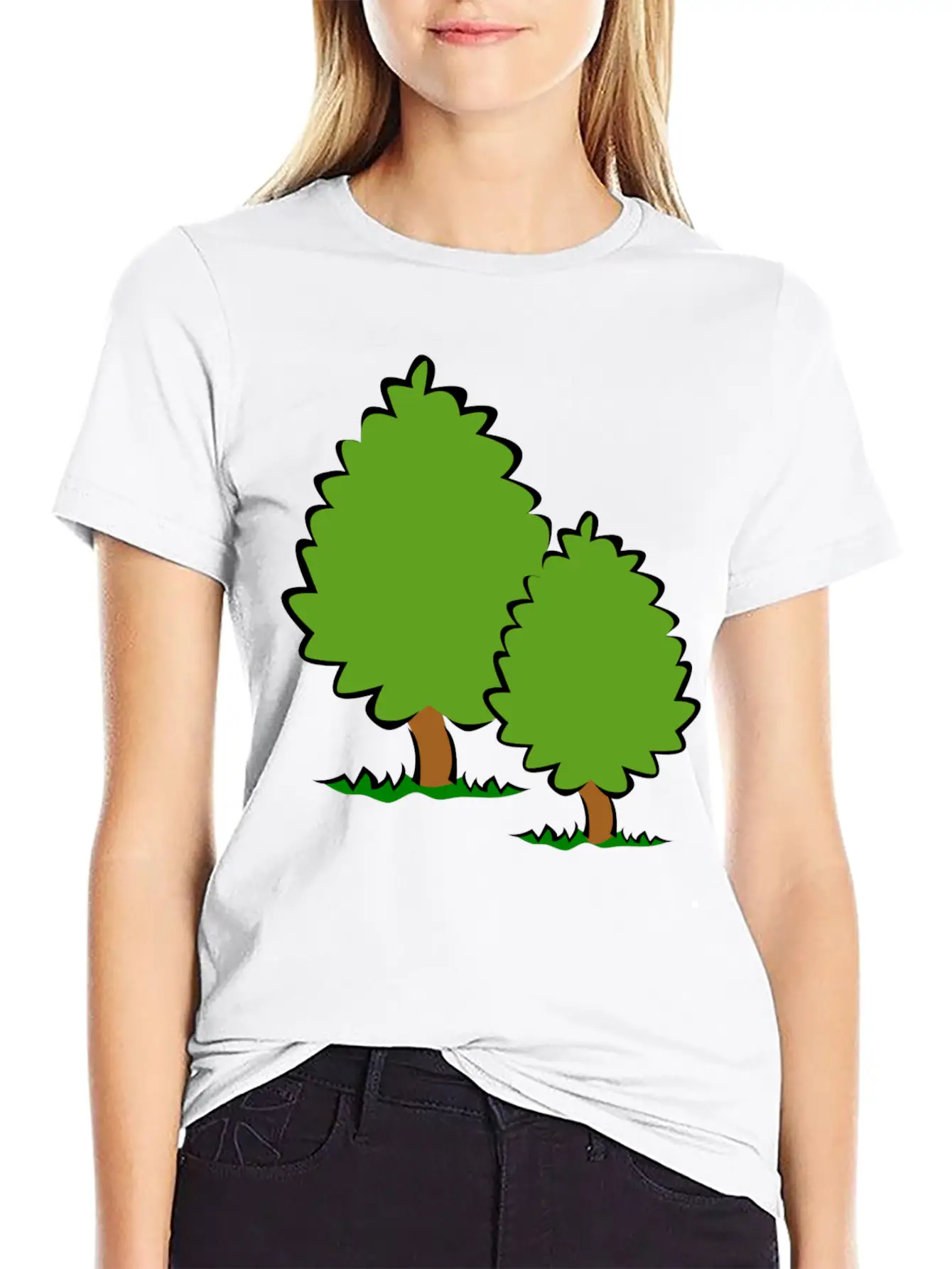 Baum Tree Baumstamm Wald Forest Woods75 Lightweight Cotton T-Shirt – Daily Comfort Graphic Shirt