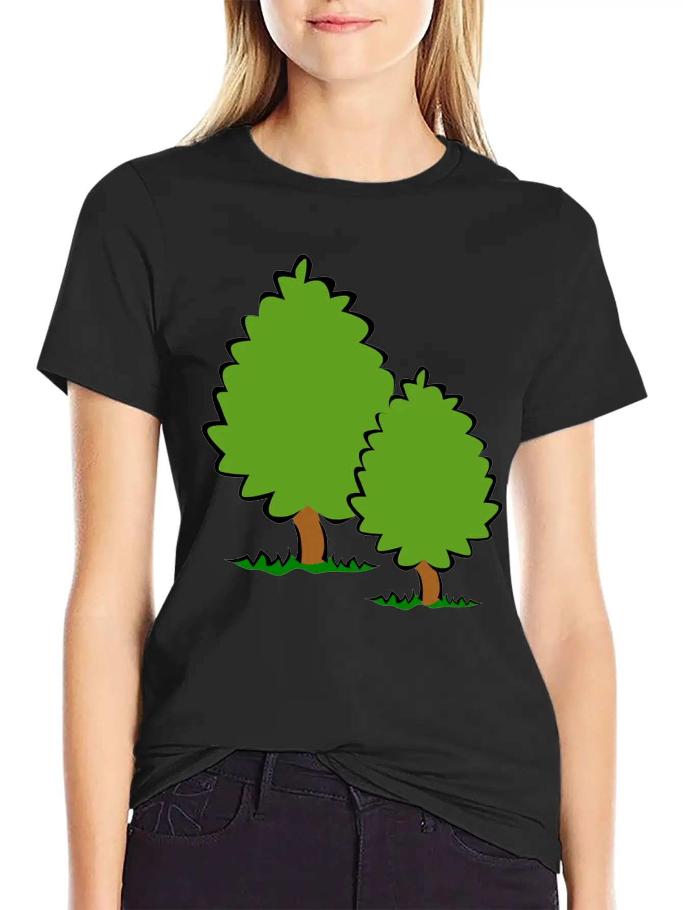 Baum Tree Baumstamm Wald Forest Woods75 Lightweight Cotton T-Shirt – Daily Comfort Graphic Shirt
