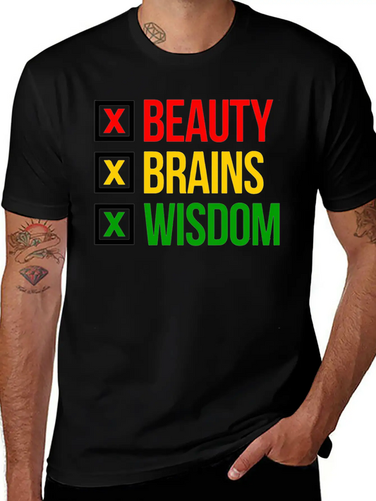 BBW Beauty Brains Wisdom Unisex Casual T-Shirt – Clean Design For Daily Comfort