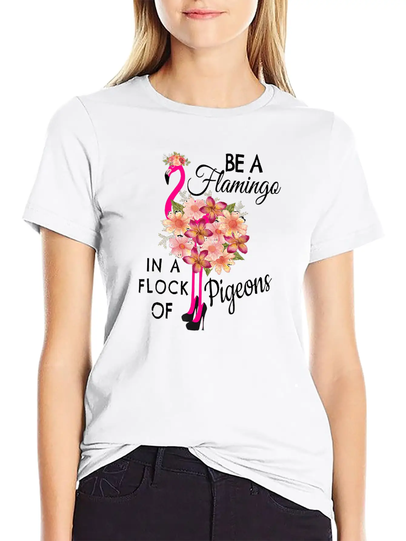 Be A Flamingo In A Flock Of Pigeons Pink Flamingo Classic Fit Graphic Tee For Daily Comfort – Unisex Cotton Shirt