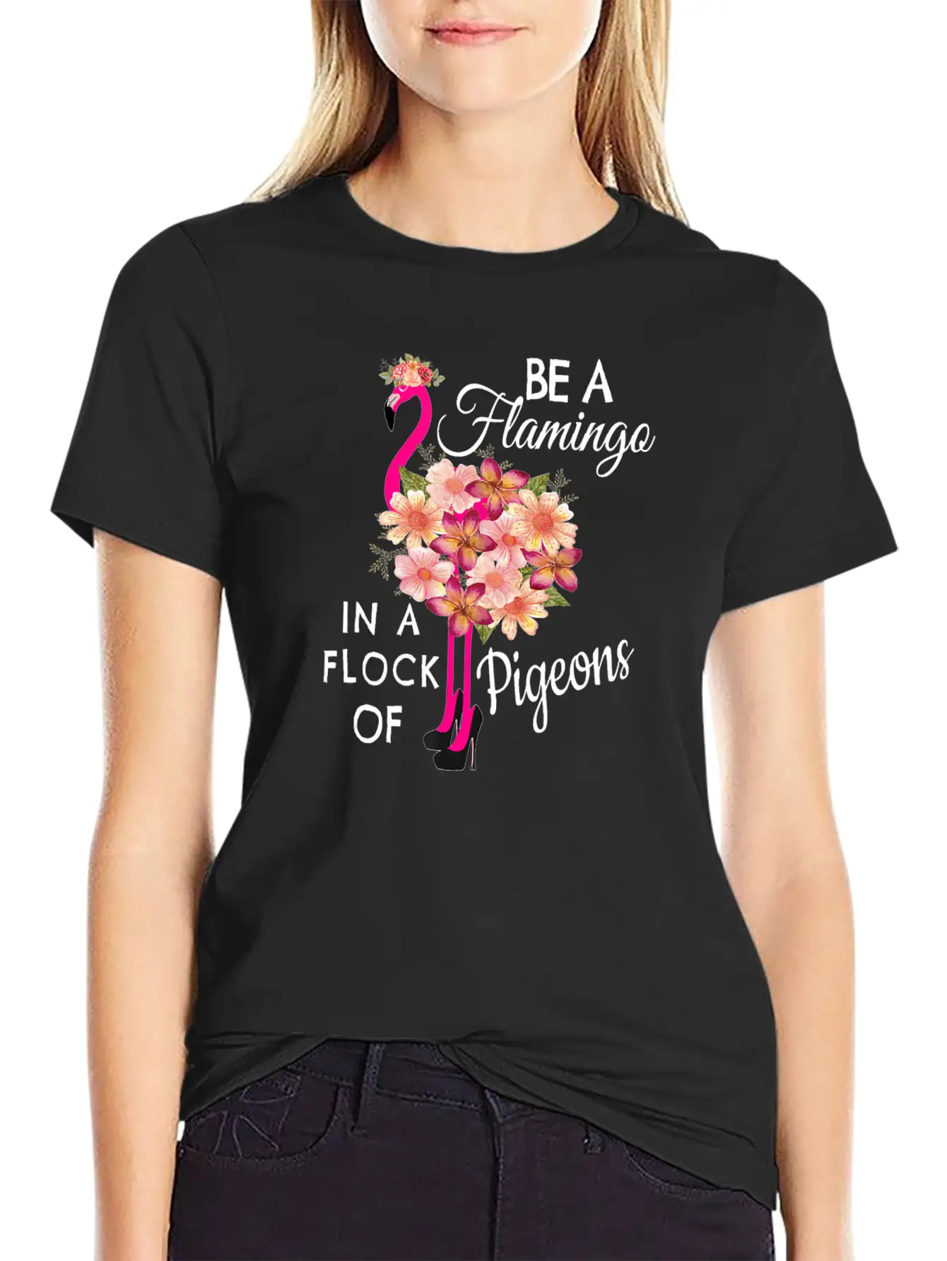 Be A Flamingo In A Flock Of Pigeons Pink Flamingo Classic Fit Graphic Tee For Daily Comfort – Unisex Cotton Shirt