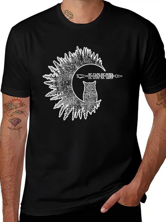 Be Easy Be Owl Classic Fit Graphic Tee For Daily Comfort – Unisex Cotton Shirt