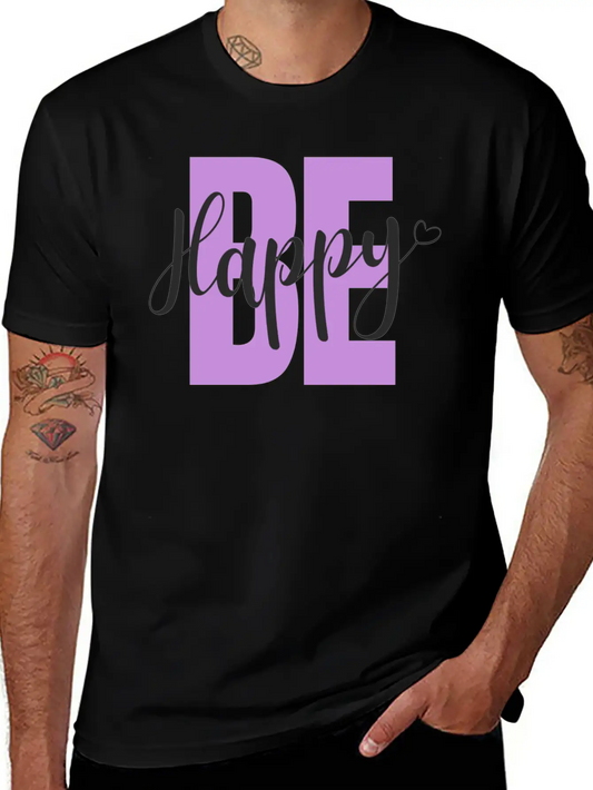 BE Happy Basic Graphic T-Shirt – Daily Comfort In Soft Cotton