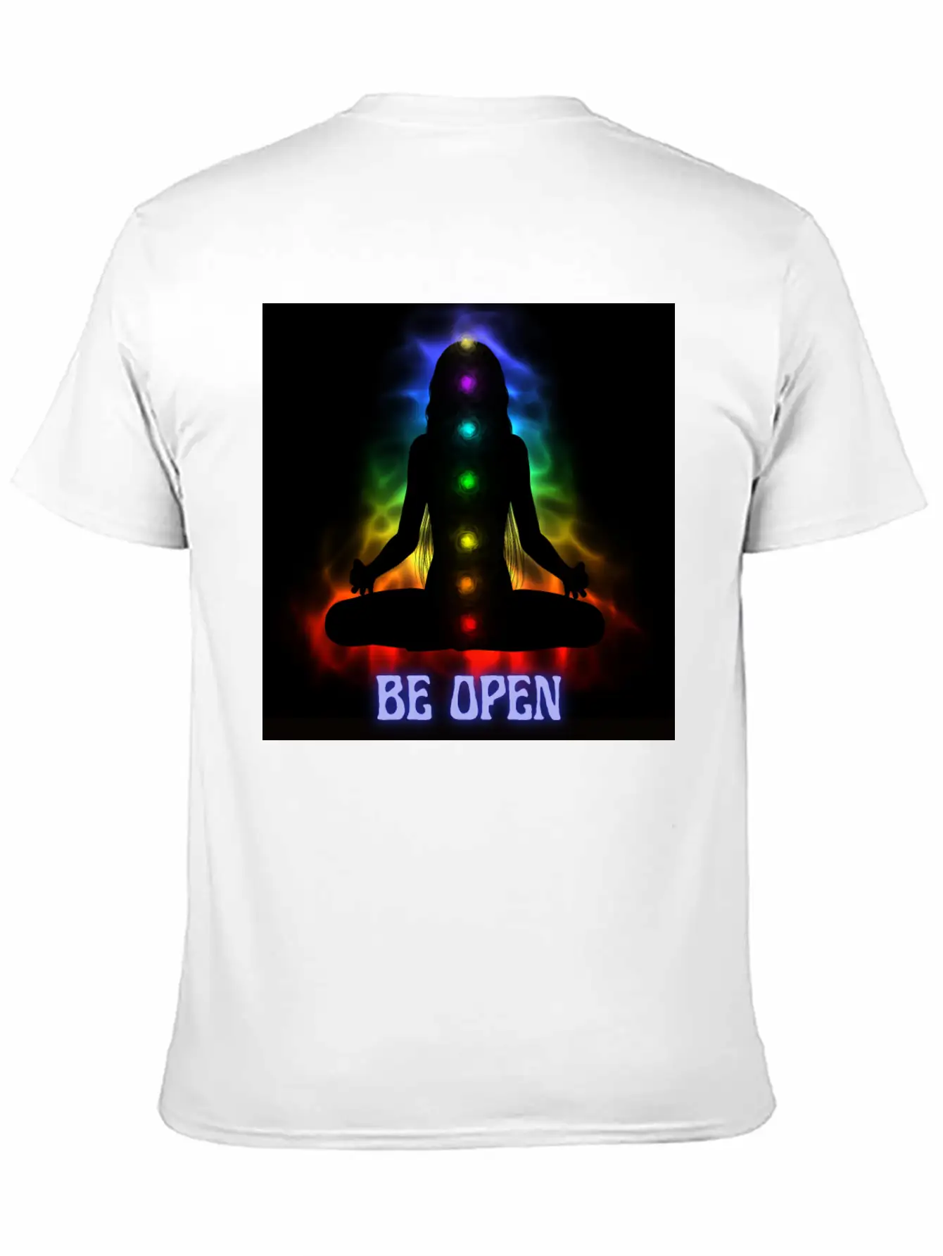 Be Open Neon Meditating Silhouette Unisex Casual T-Shirt – Clean Design For Daily Comfort