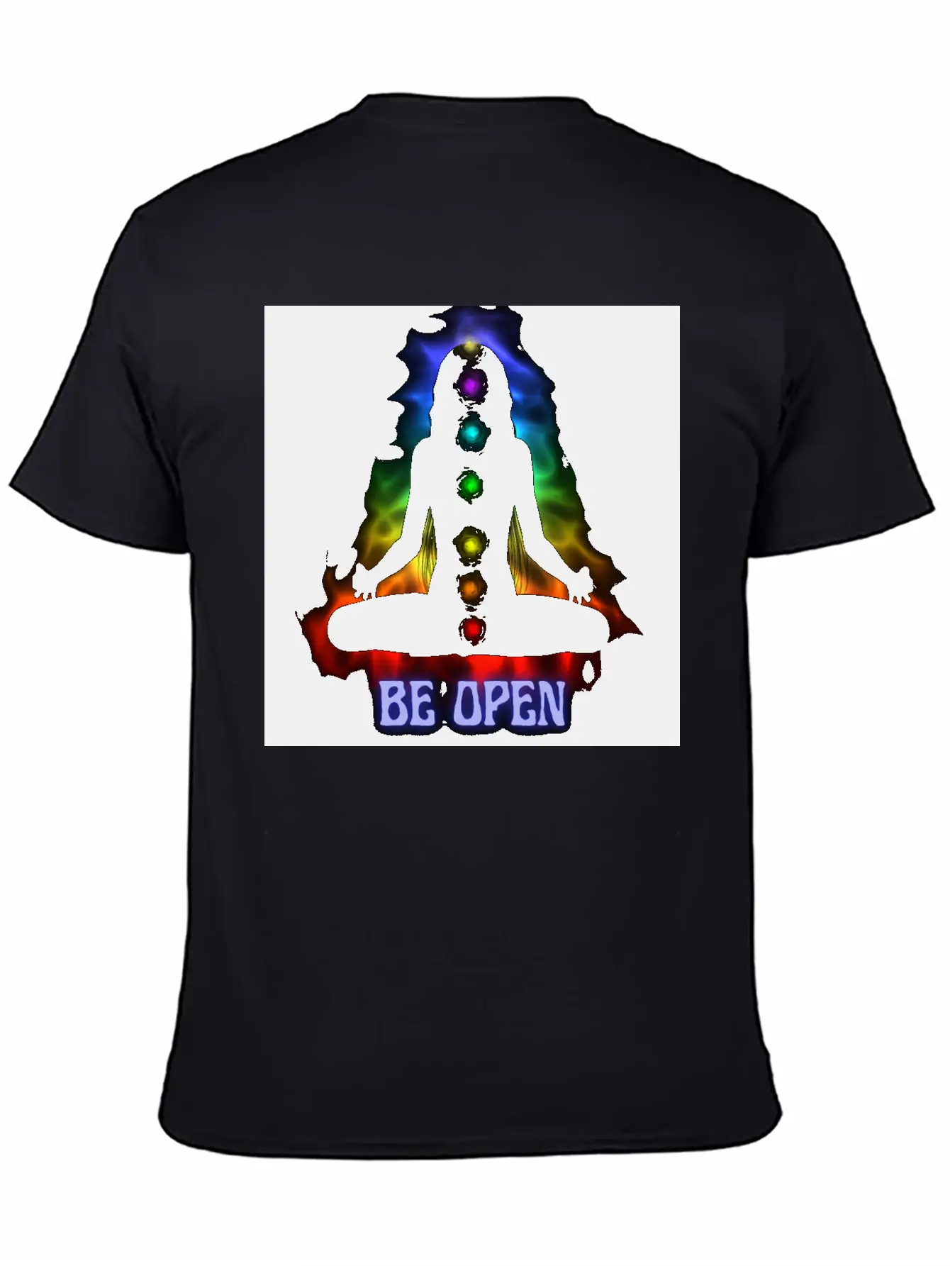 Be Open Neon Meditating Silhouette Unisex Casual T-Shirt – Clean Design For Daily Comfort