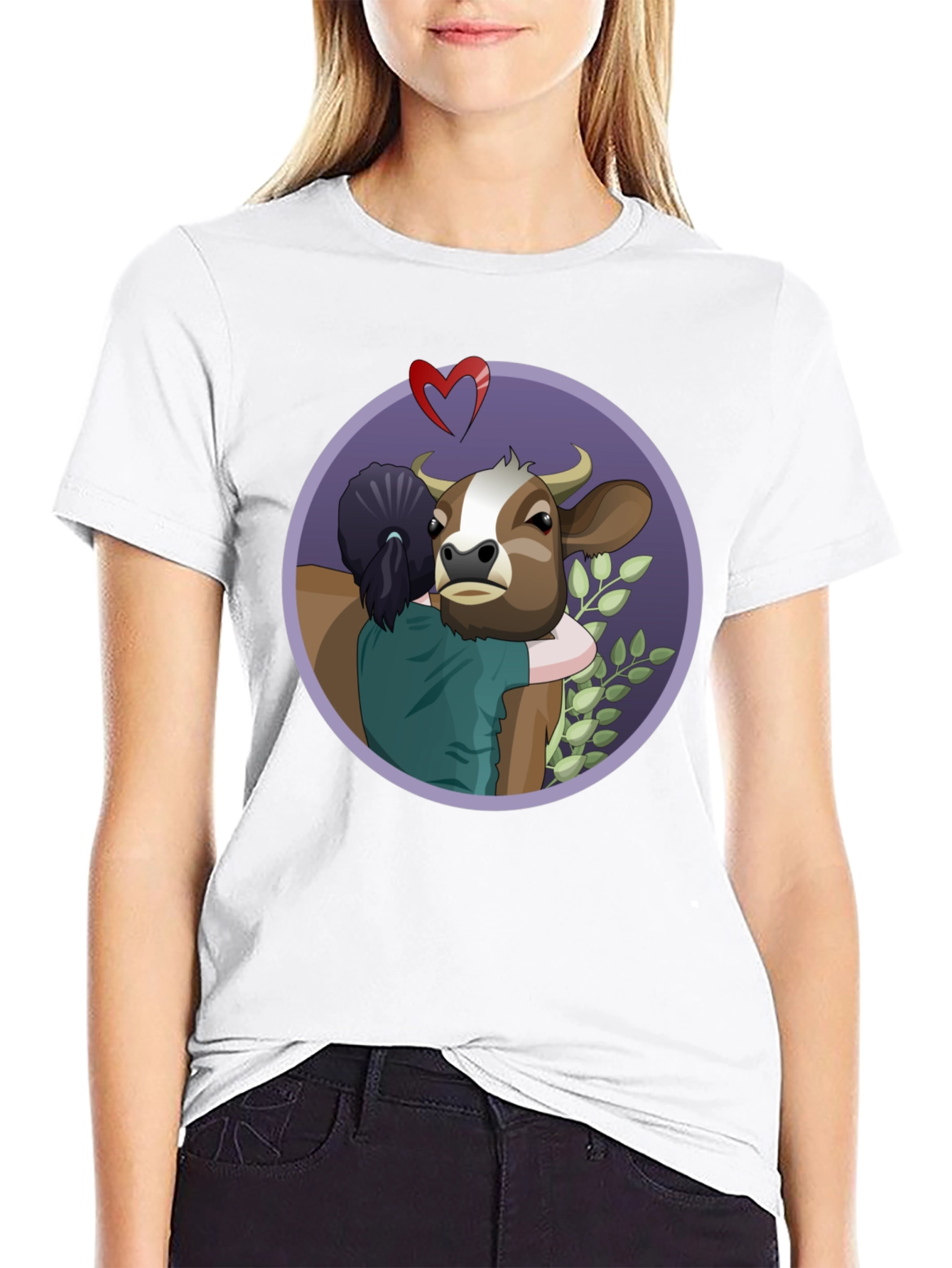 Vegan Love Cow Hug T-Shirt