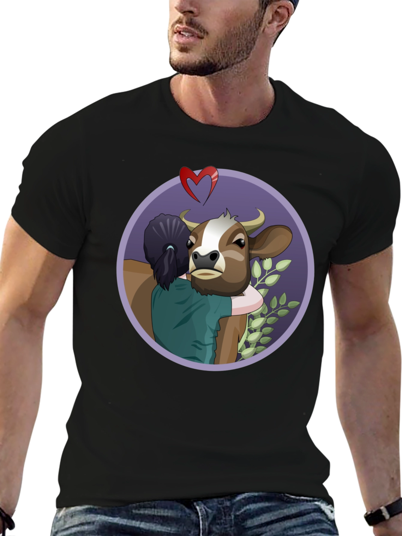 Vegan Love Cow Hug T-Shirt