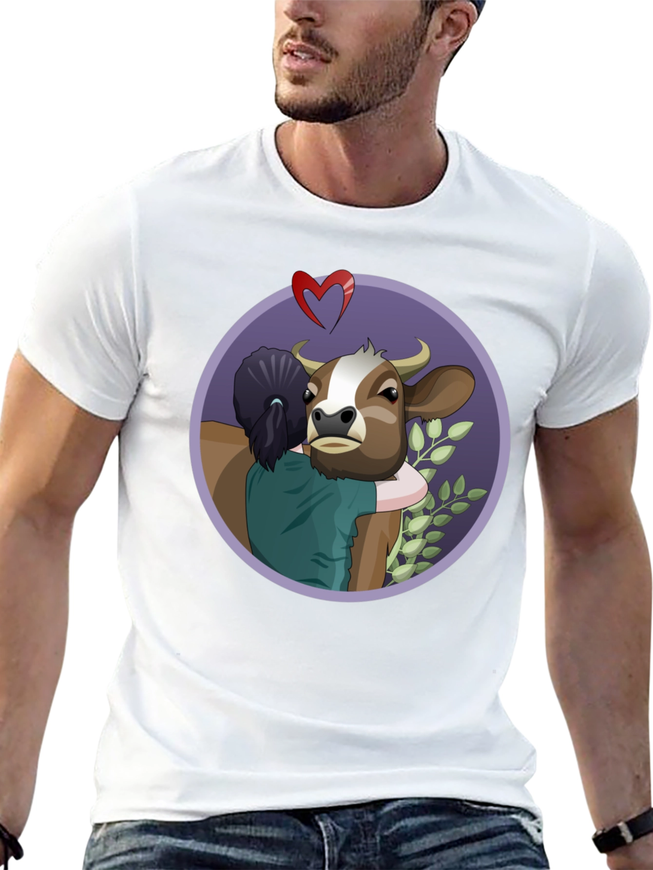 Vegan Love Cow Hug T-Shirt
