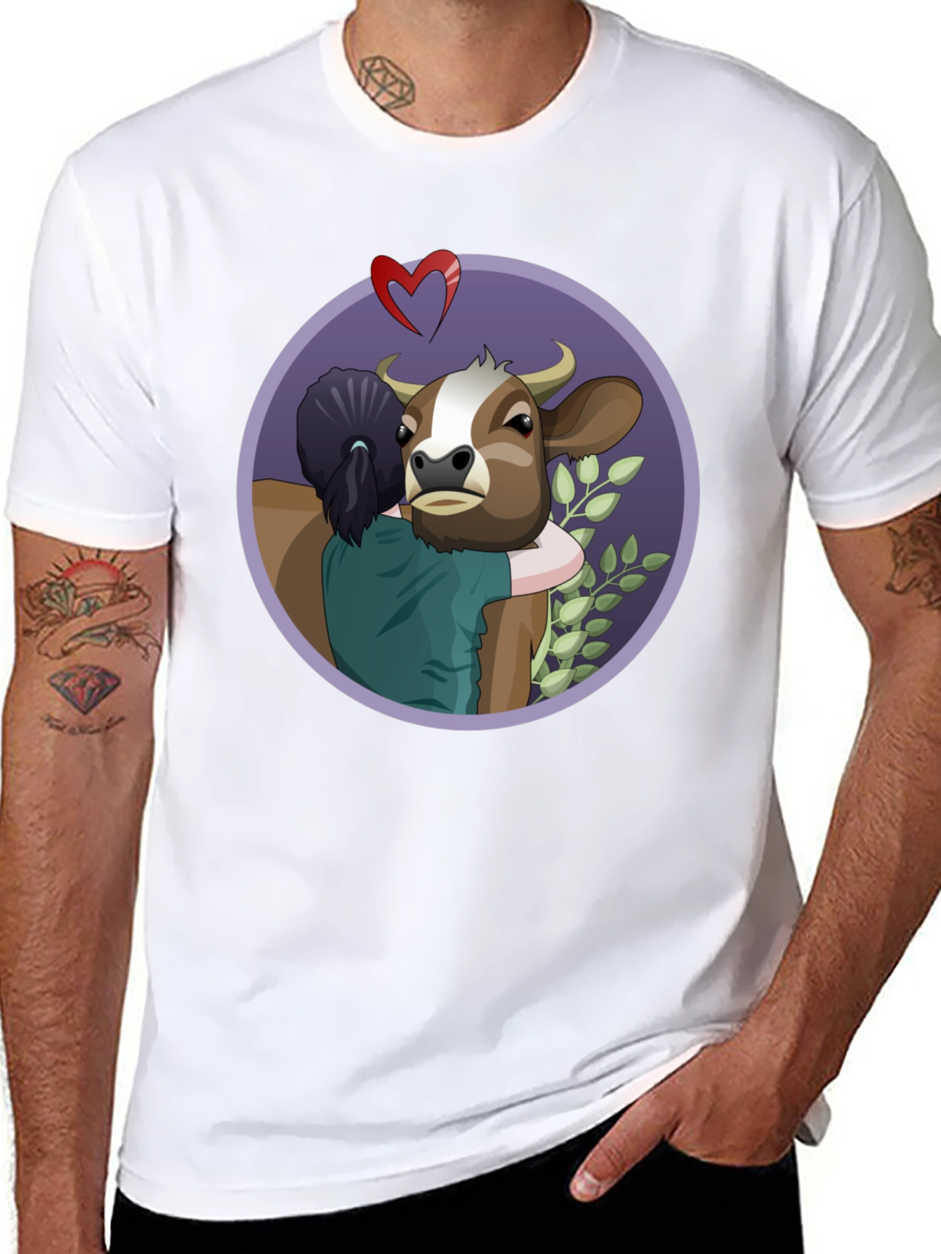 Vegan Love Cow Hug T-Shirt